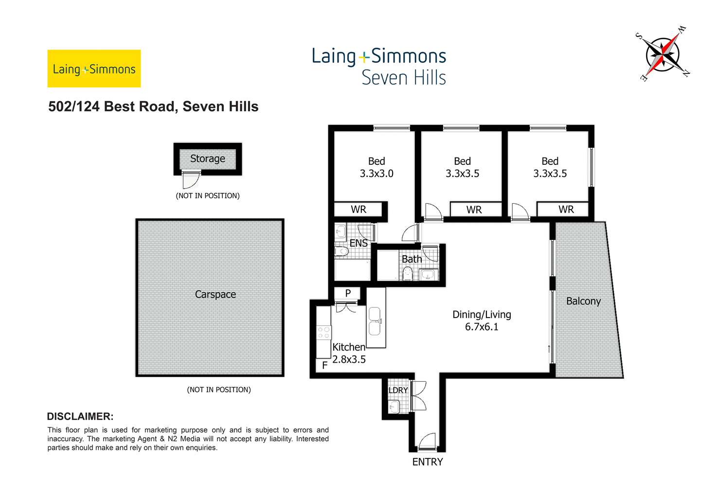 Floorplan of Homely apartment listing, 502/124-132 Best Road, Seven Hills NSW 2147