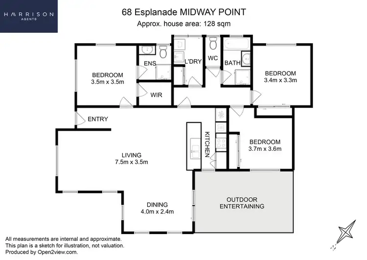 Floorplan of Homely house listing, 68 Midway Point Esplanade, Midway Point TAS 7171