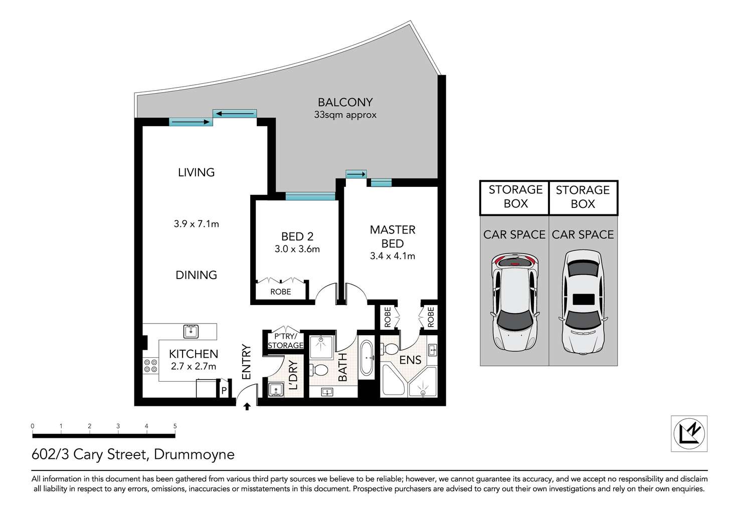 Floorplan of Homely unit listing, 602/3 Cary Street, Drummoyne NSW 2047