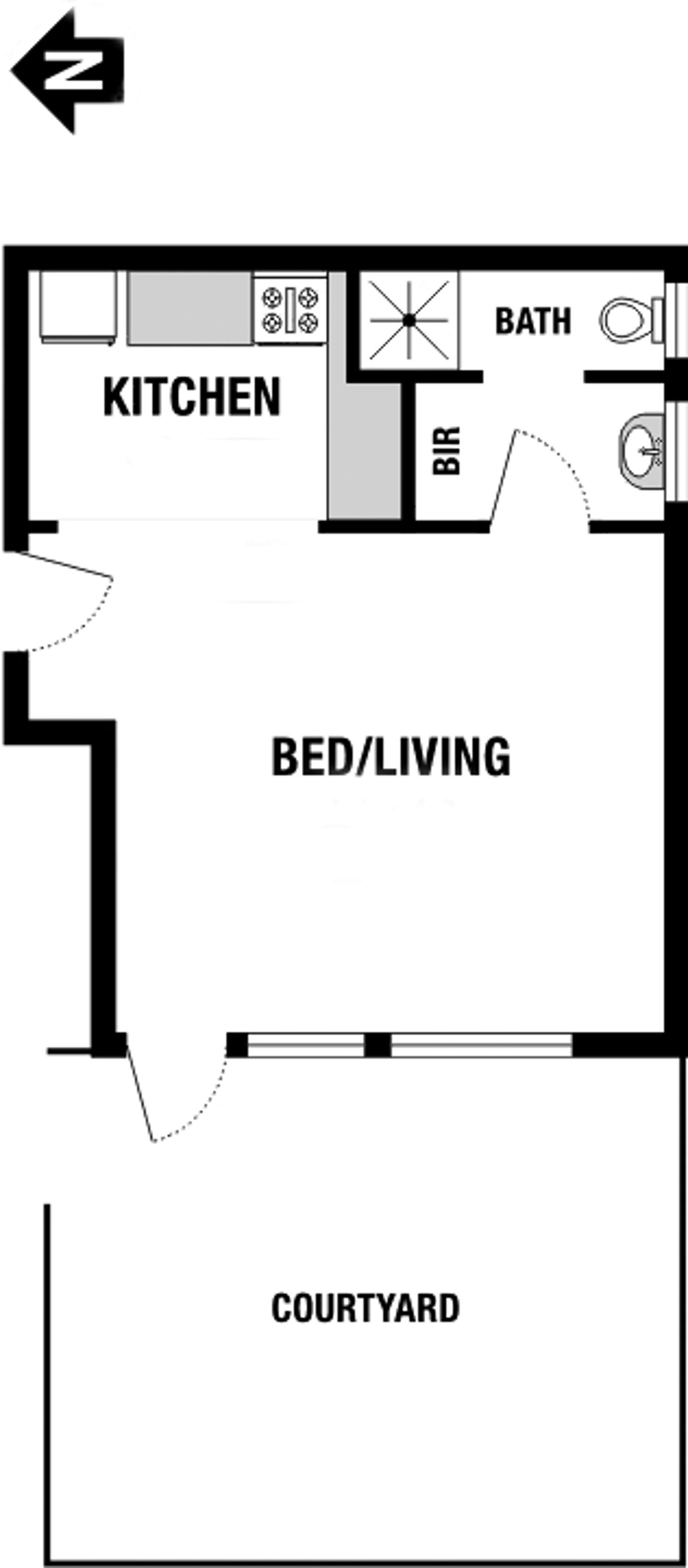 Floorplan of Homely studio listing, 1/470 Punt Road, South Yarra VIC 3141