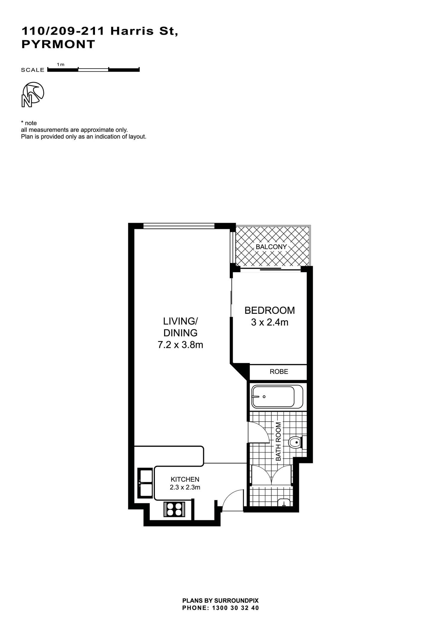 Floorplan of Homely apartment listing, 110/209 Harris Street, Pyrmont NSW 2009