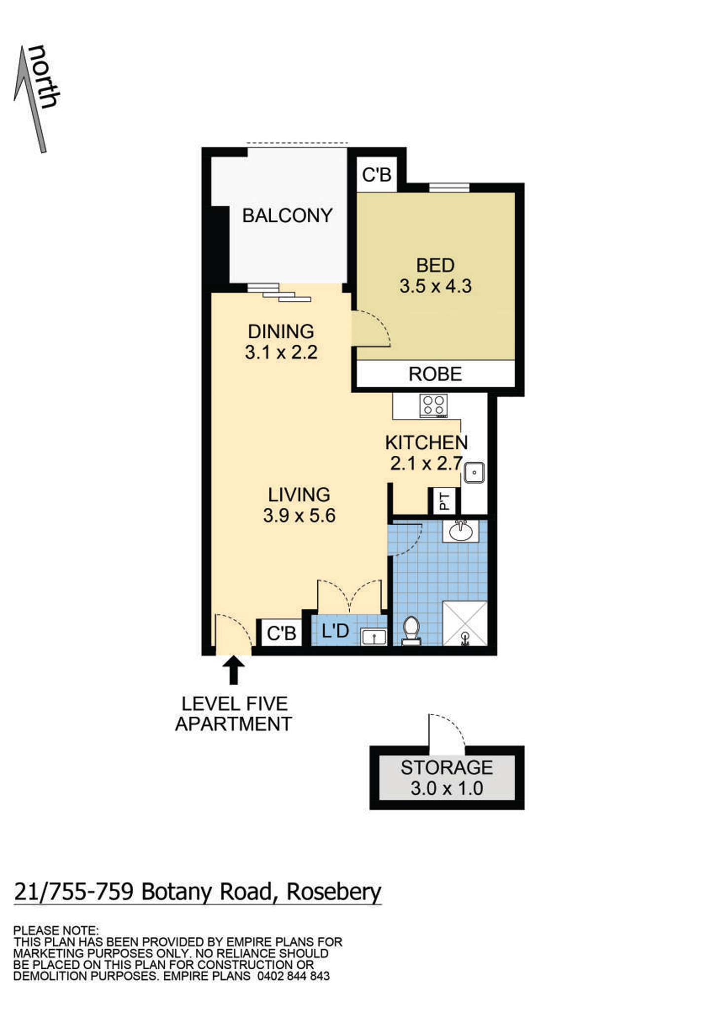 Floorplan of Homely apartment listing, 21/755-759 Botany Road, Rosebery NSW 2018