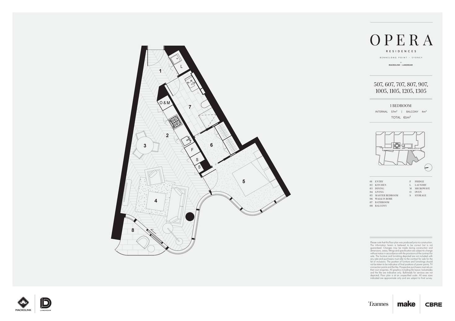 Floorplan of Homely apartment listing, 1105/71 Macquarie Street, Sydney NSW 2000