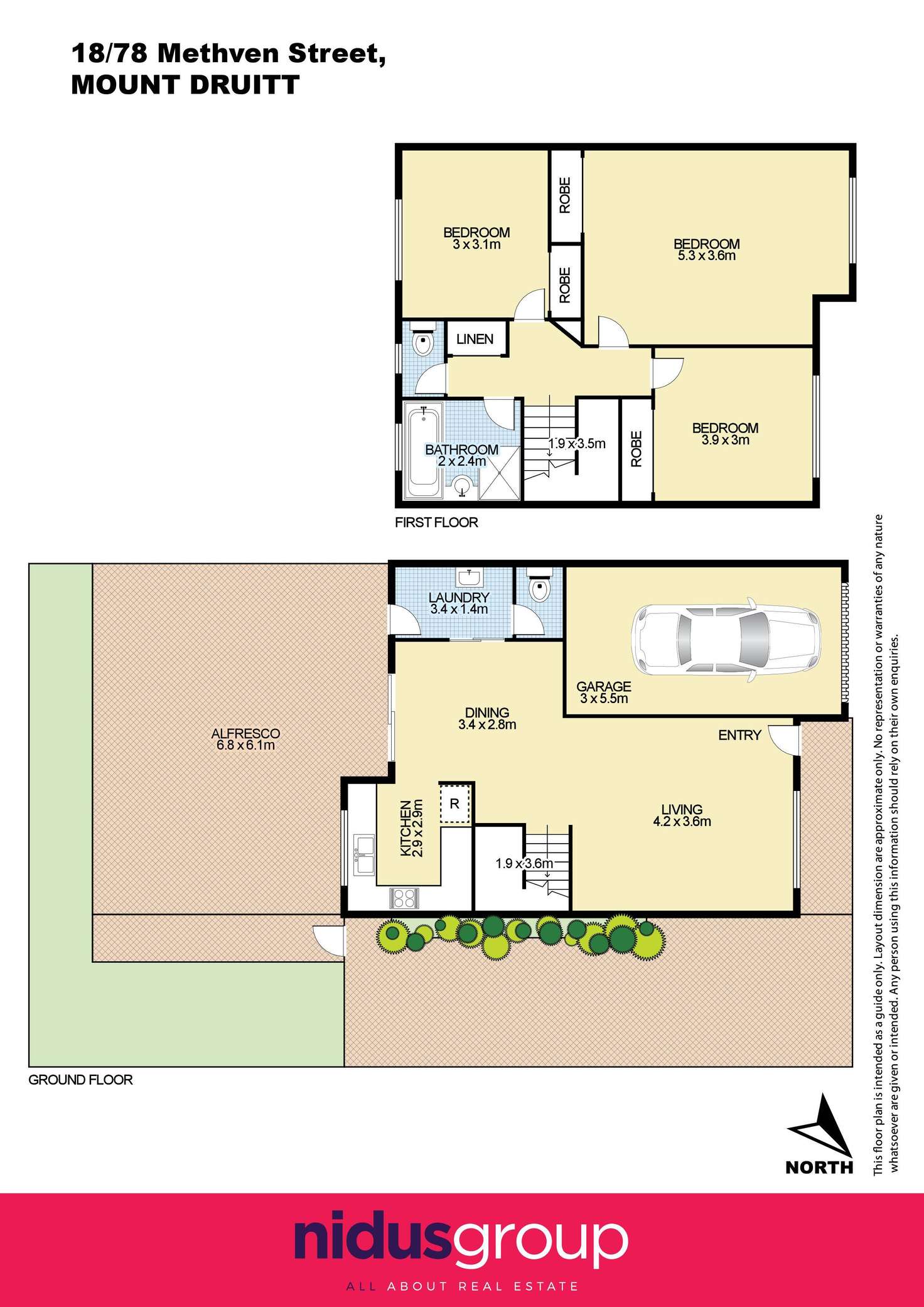Floorplan of Homely townhouse listing, 18/78 Methven Street, Mount Druitt NSW 2770
