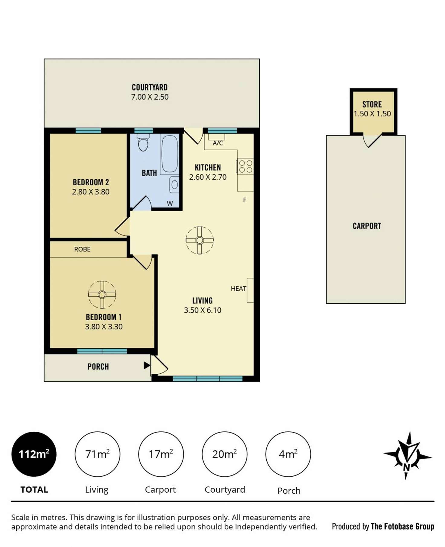 Floorplan of Homely unit listing, 2/3 Second Avenue, Glenelg East SA 5045