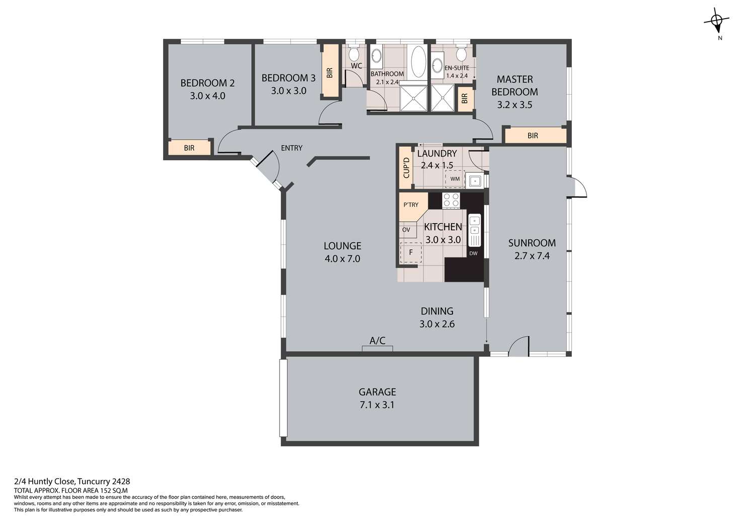 Floorplan of Homely villa listing, 2/4 Huntly Close, Tuncurry NSW 2428