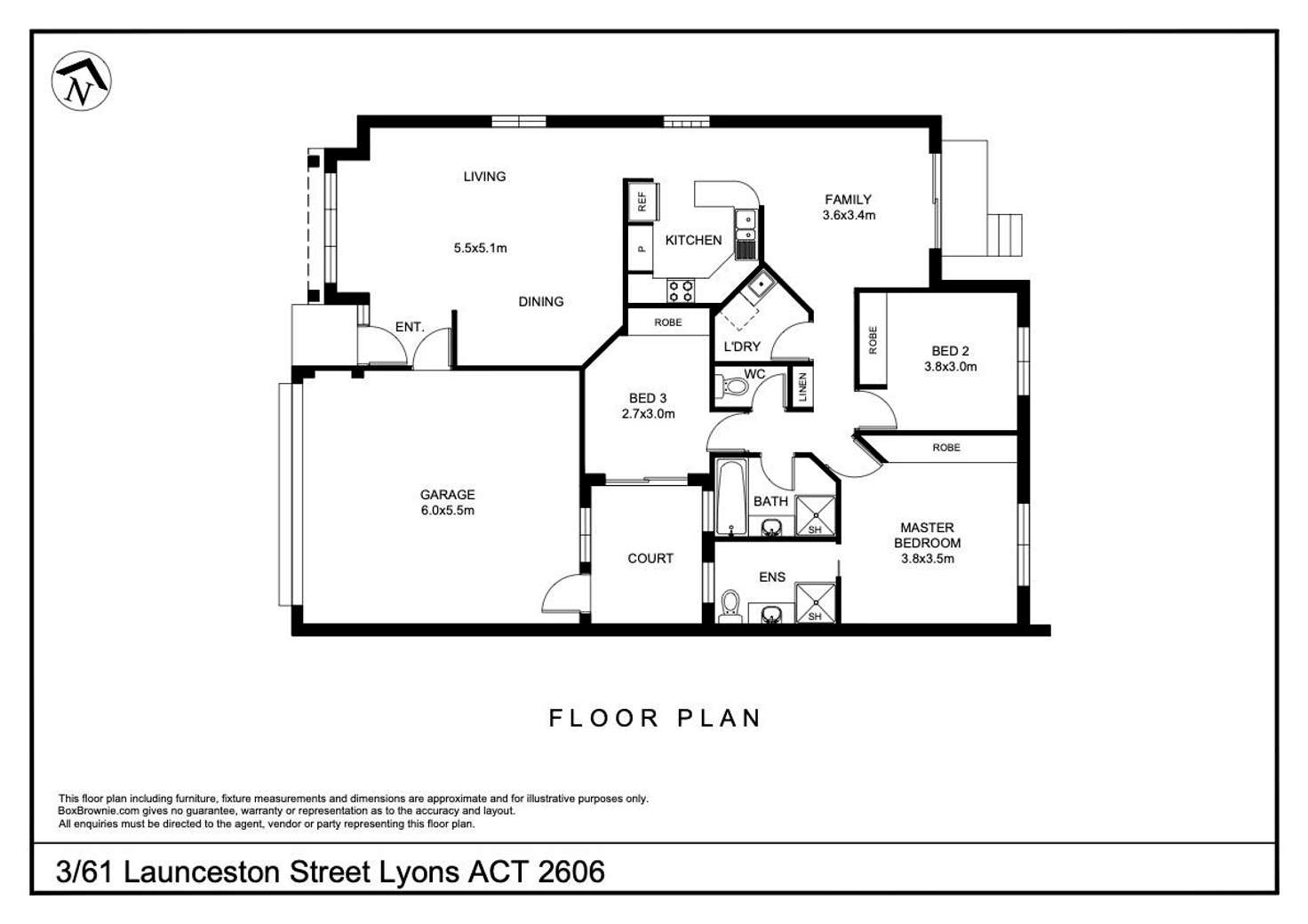 Floorplan of Homely apartment listing, 3/61 Launceston Street, Lyons ACT 2606