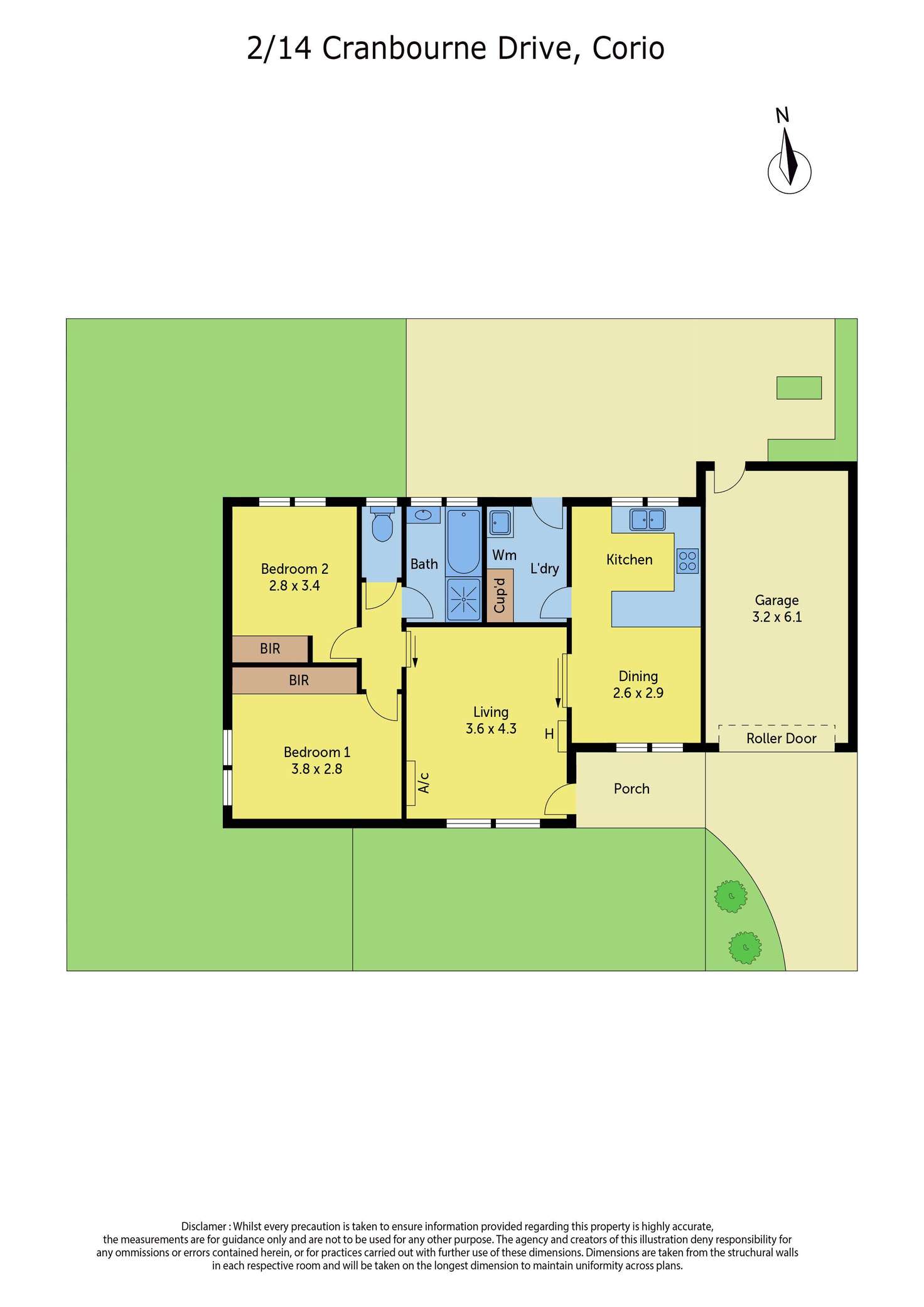 Floorplan of Homely unit listing, 2/14-16 Cranbourne Drive, Corio VIC 3214
