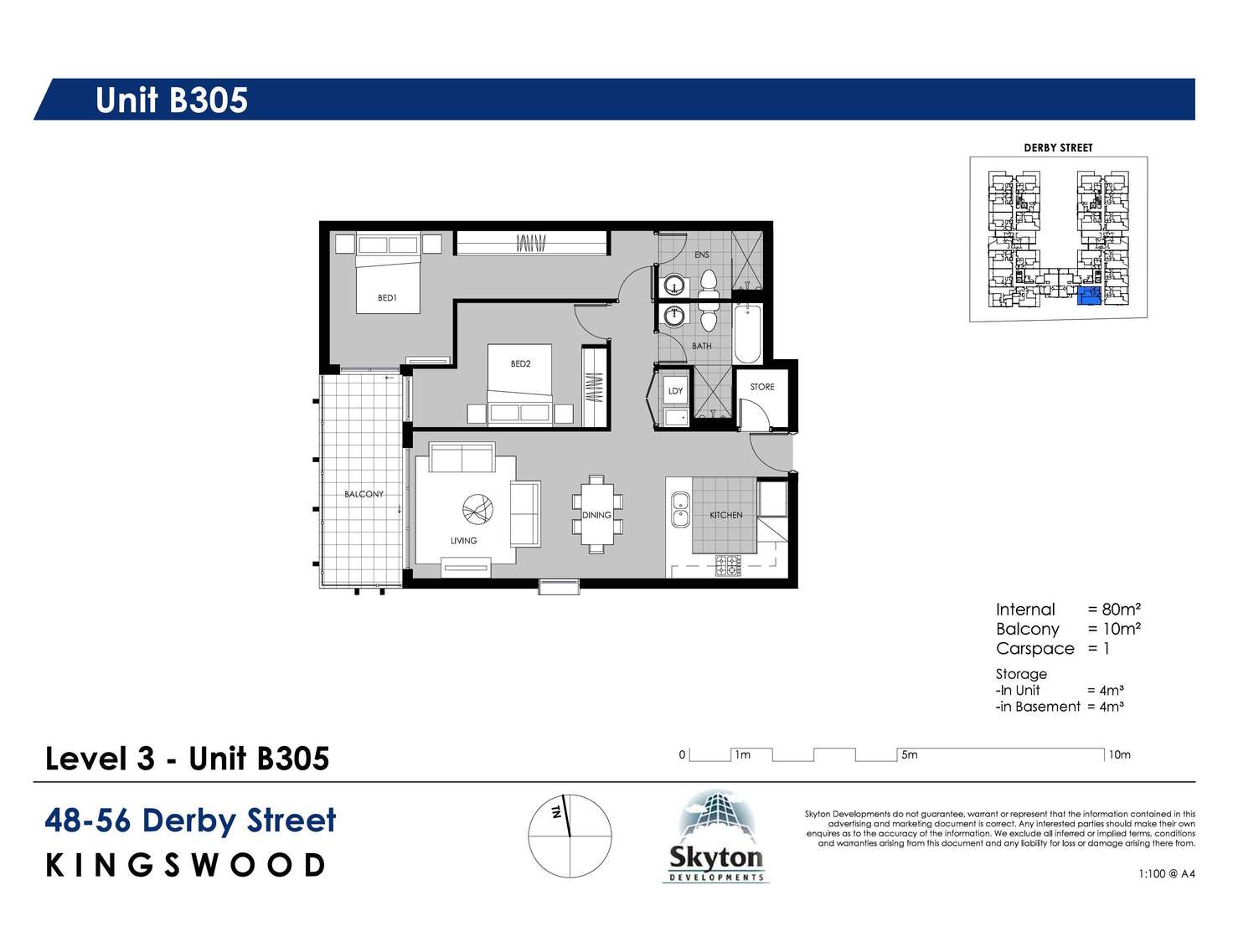 Floorplan of Homely apartment listing, B305/48-56 Derby Street, Kingswood NSW 2747