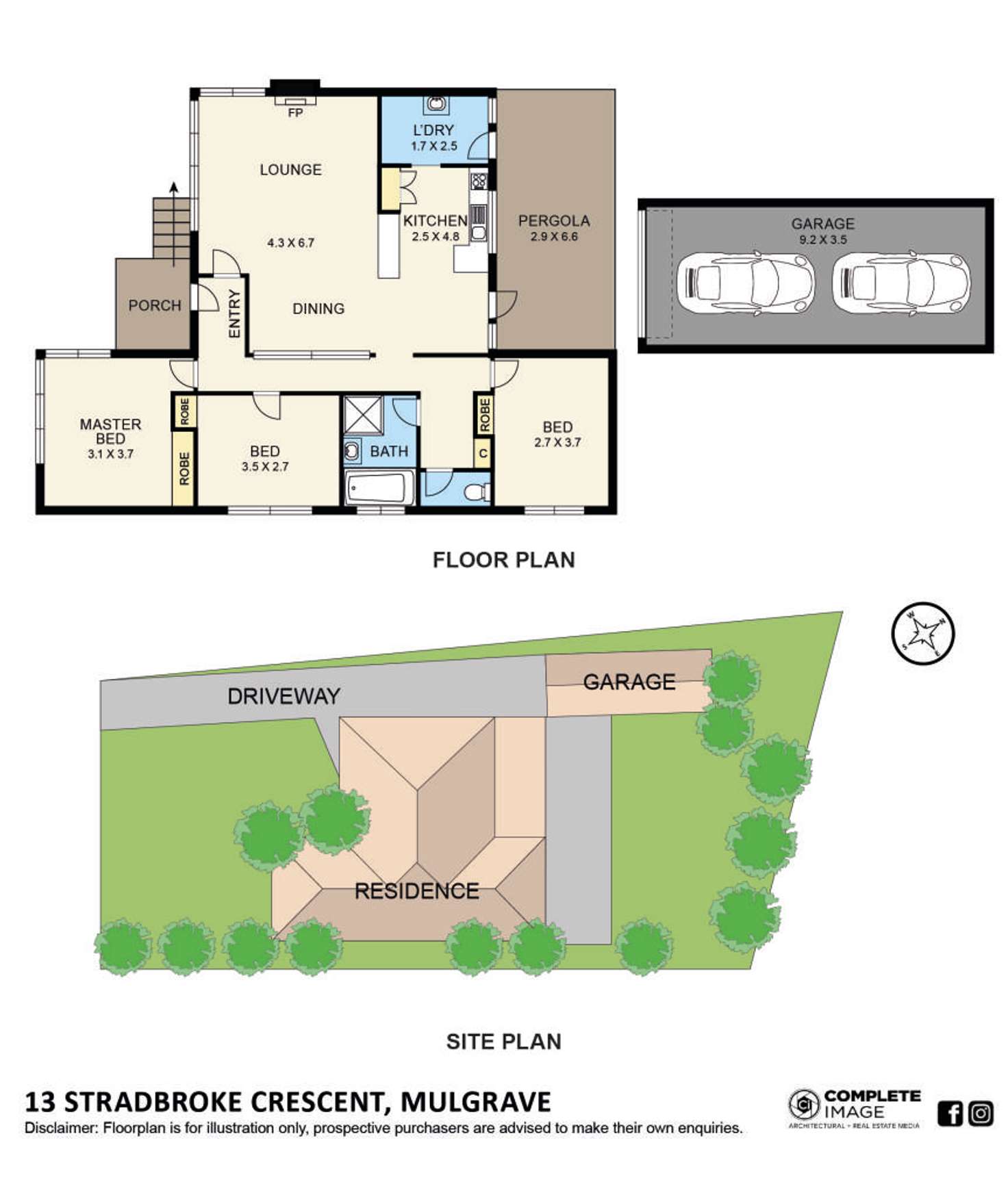 Floorplan of Homely house listing, 13 Stradbroke Crescent, Mulgrave VIC 3170