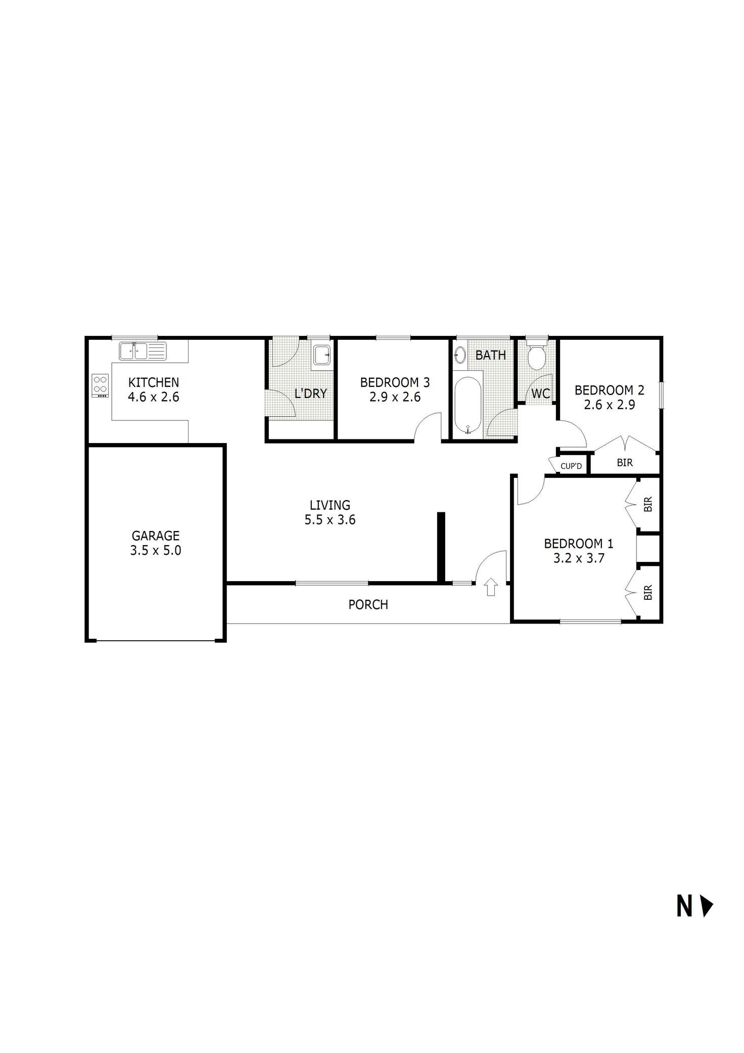 Floorplan of Homely unit listing, 3/10 Button Street, Strathdale VIC 3550