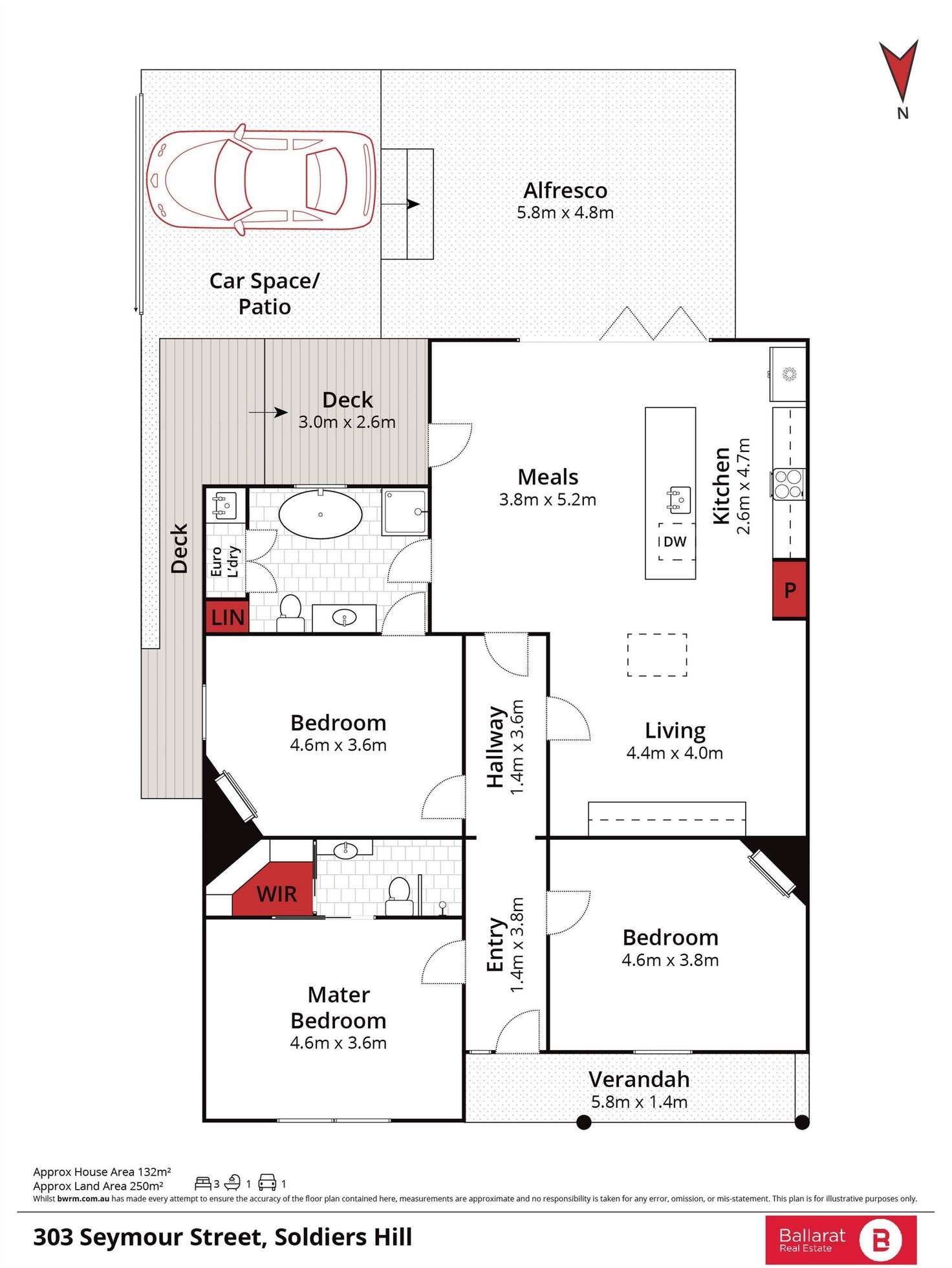 Floorplan of Homely house listing, 303 Seymour Street, Soldiers Hill VIC 3350