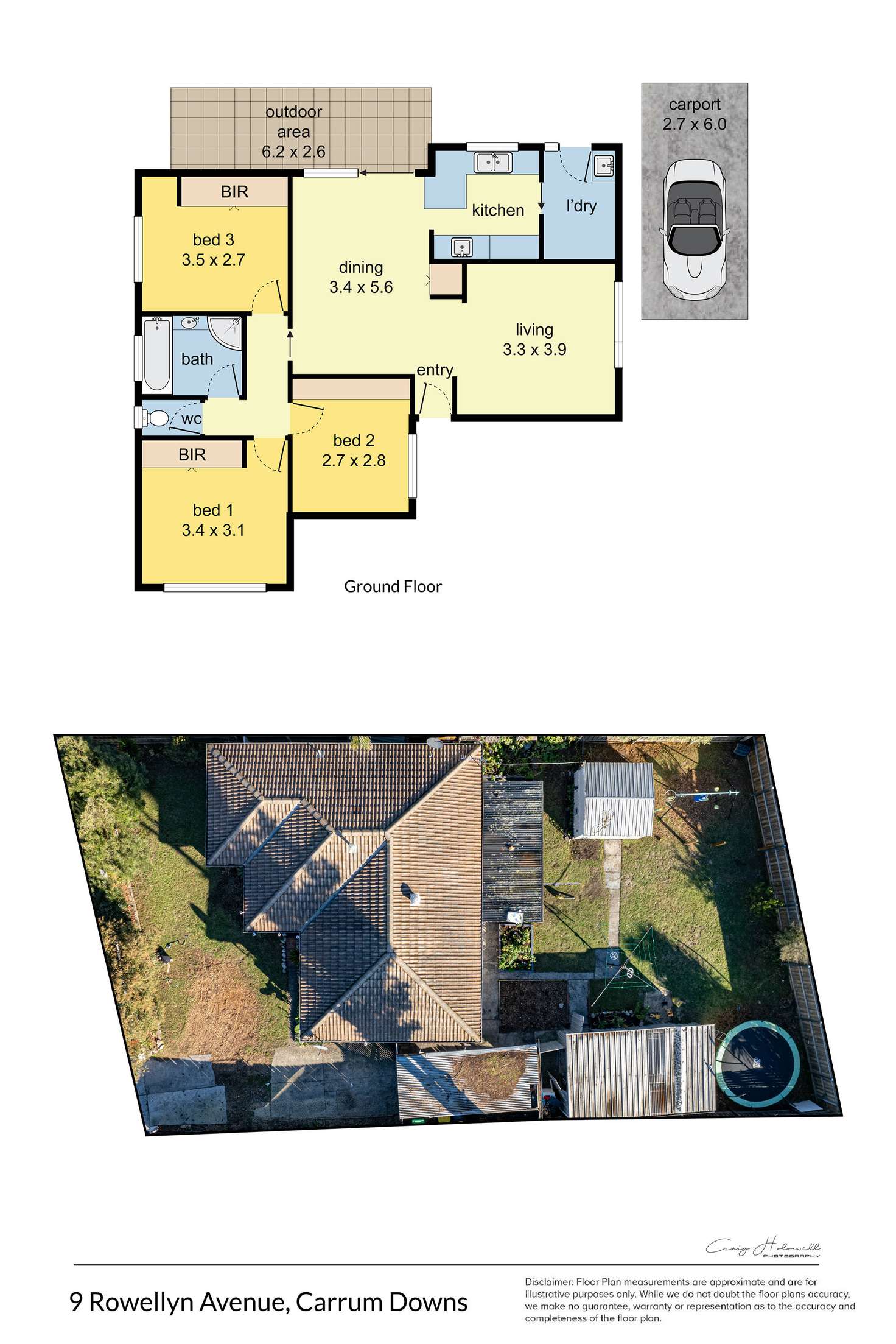 Floorplan of Homely house listing, 9 Rowellyn Avenue, Carrum Downs VIC 3201