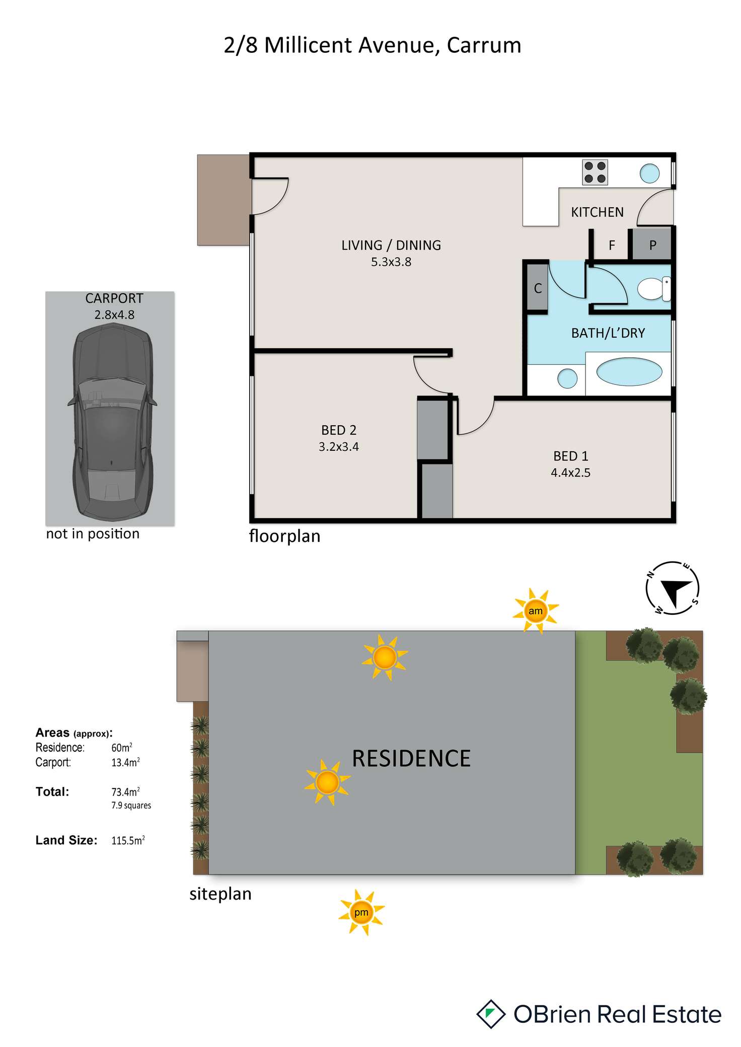Floorplan of Homely unit listing, 2/8 Millicent Avenue, Carrum VIC 3197