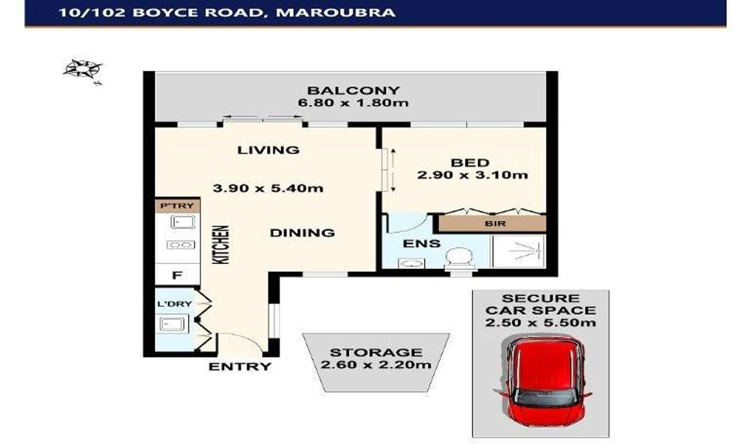 Floorplan of Homely apartment listing, Level 3/10/102-106 Boyce Road, Maroubra NSW 2035