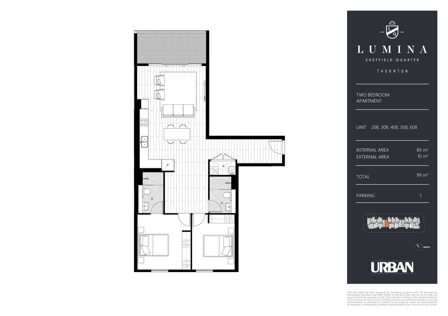 Floorplan of Homely apartment listing, 508/26B Lord Sheffield Circuit, Penrith NSW 2750