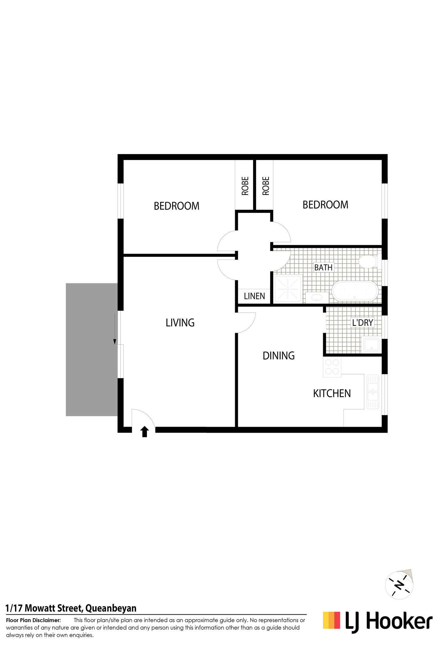 Floorplan of Homely unit listing, 1/17 Mowatt Street, Queanbeyan East NSW 2620