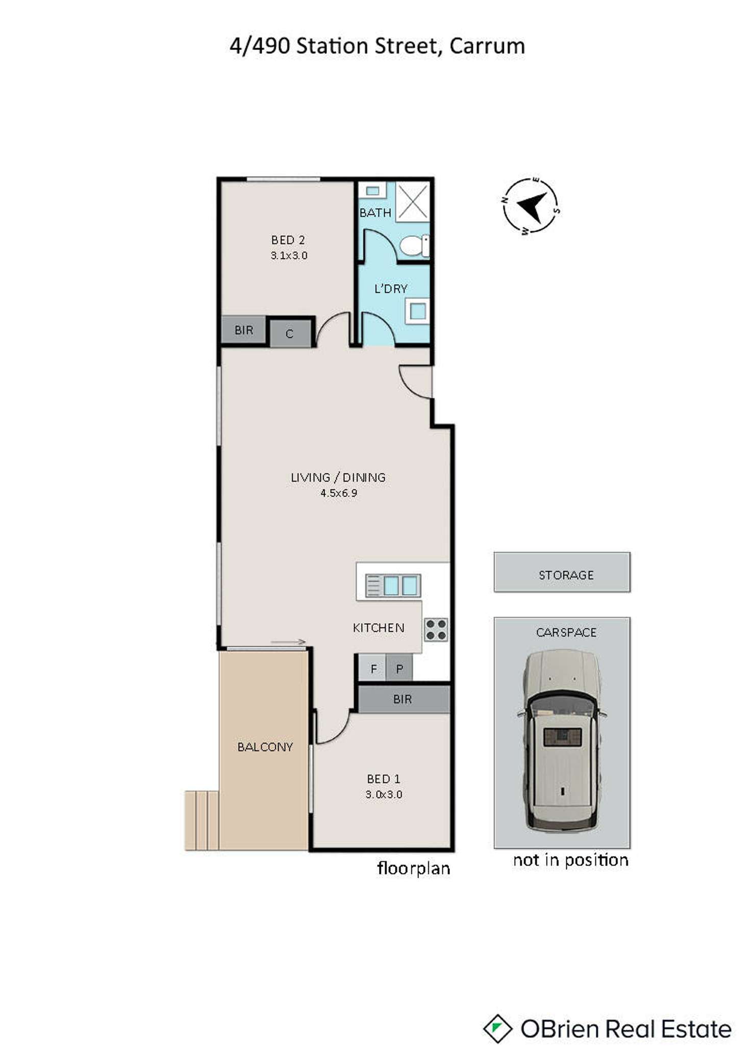 Floorplan of Homely unit listing, 4/490 Station Street, Carrum VIC 3197