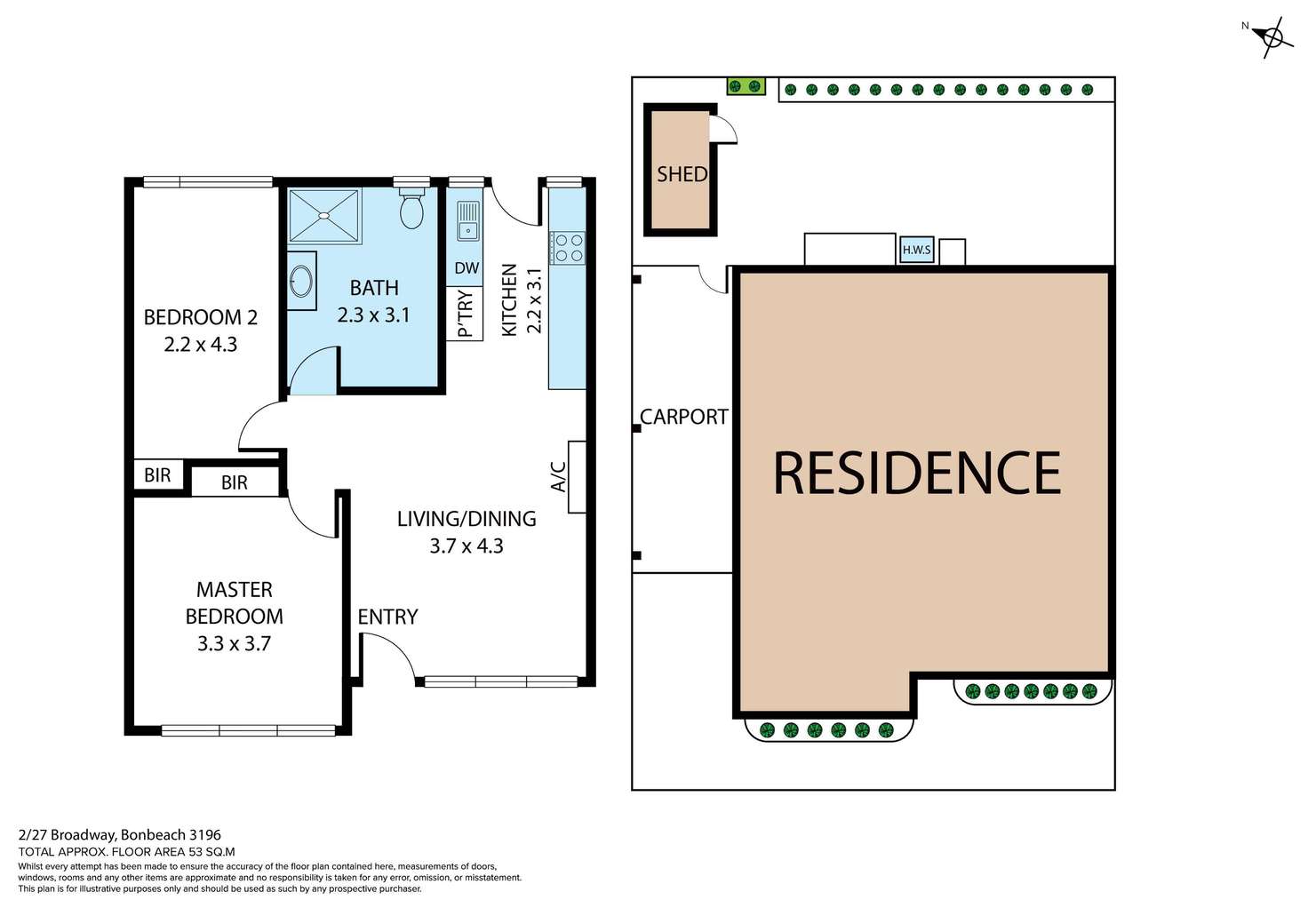 Floorplan of Homely unit listing, 2/27 Broadway, Bonbeach VIC 3196