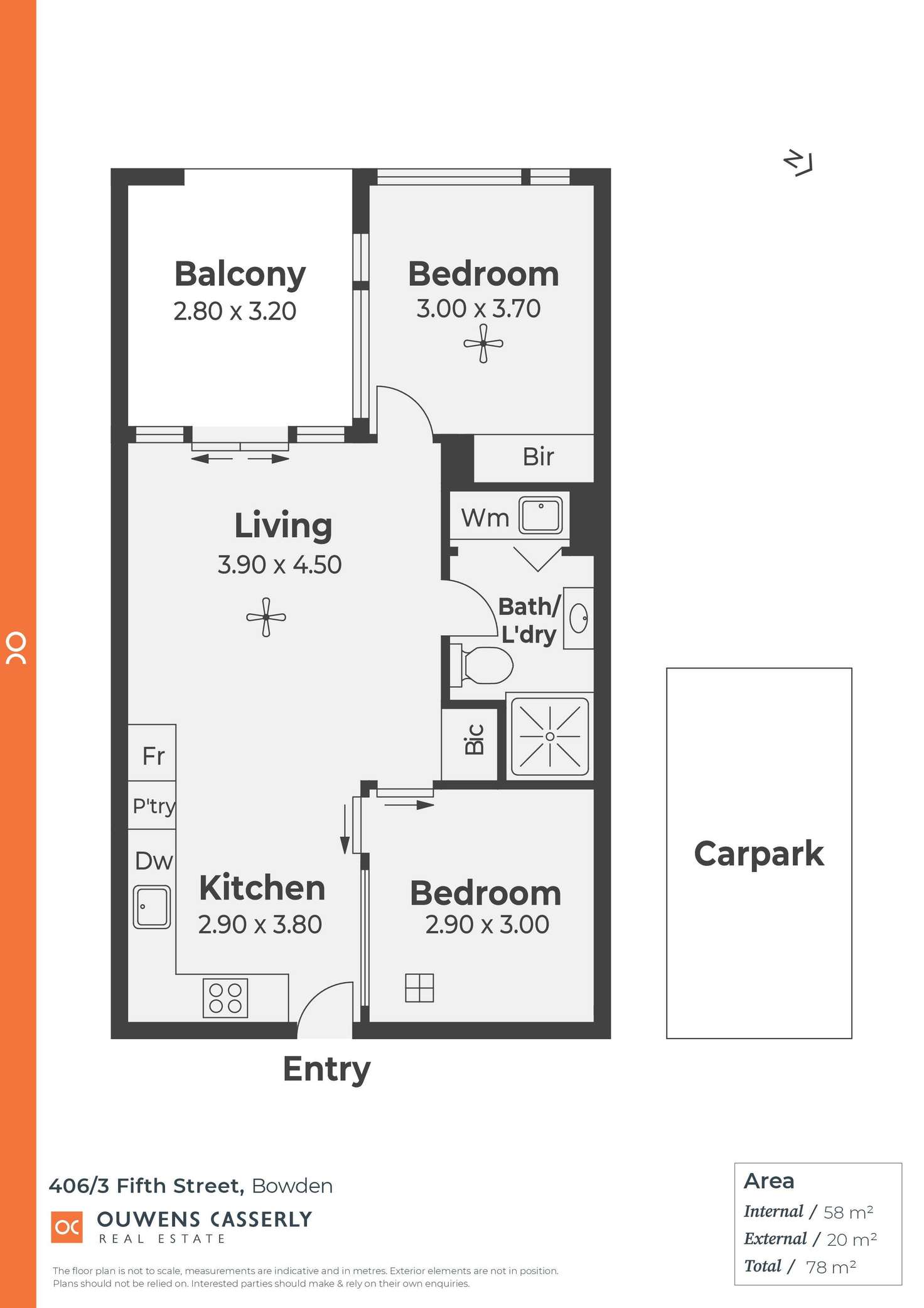 Floorplan of Homely unit listing, 406/3 Fifth Street, Bowden SA 5007