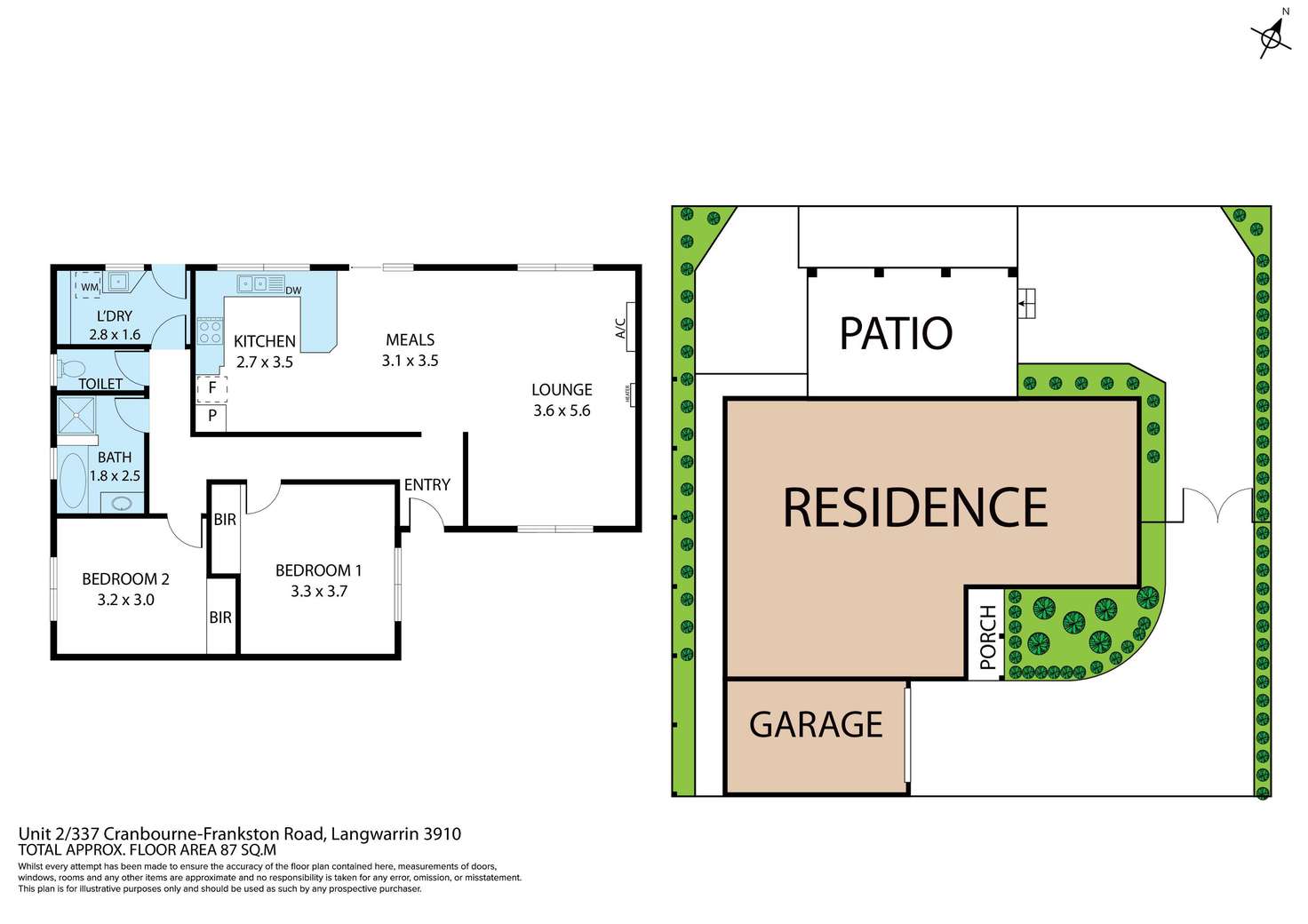 Floorplan of Homely unit listing, 2/337 Cranbourne-Frankston Road, Langwarrin VIC 3910