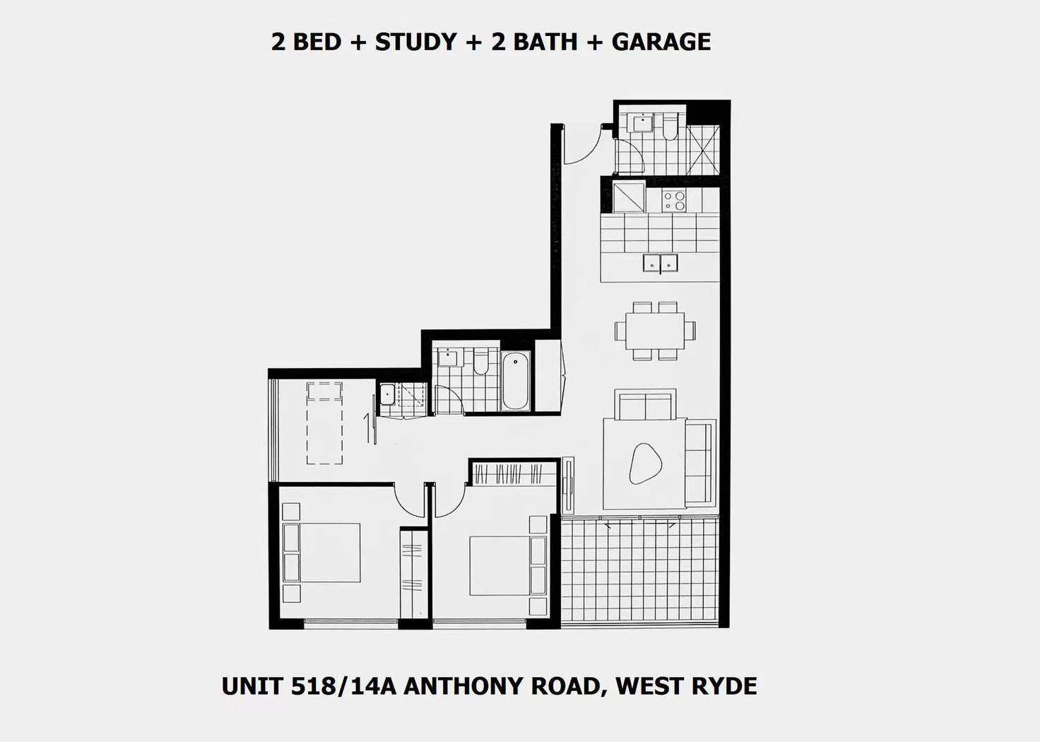 Floorplan of Homely apartment listing, Level 5/518/14A Anthony Road, West Ryde NSW 2114