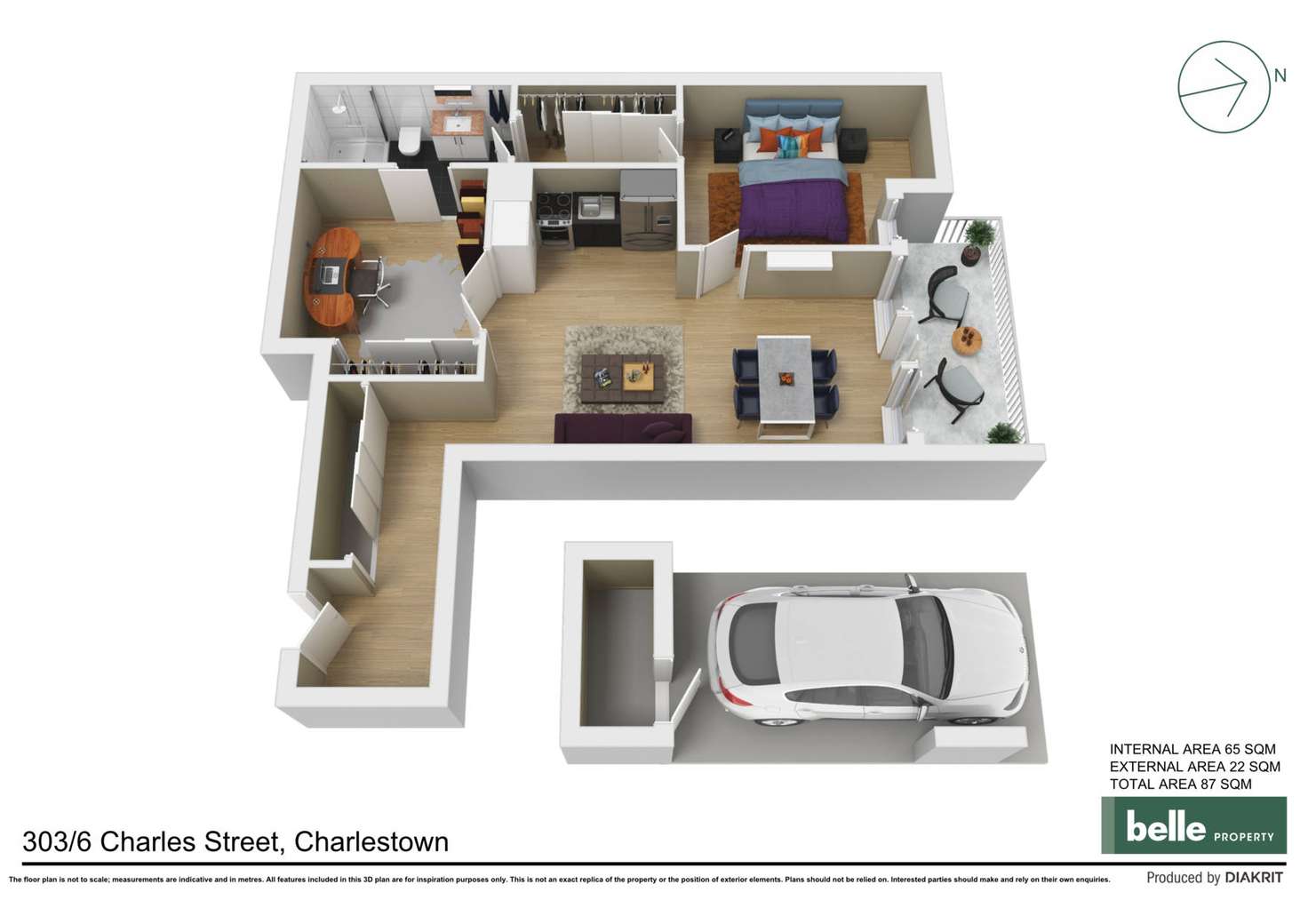 Floorplan of Homely apartment listing, 303/6 Charles Street, Charlestown NSW 2290