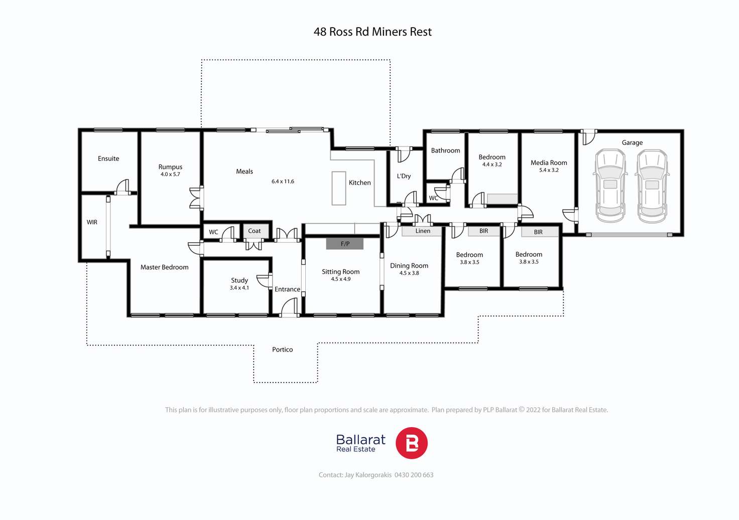 Floorplan of Homely acreageSemiRural listing, 48 Ross Road, Miners Rest VIC 3352