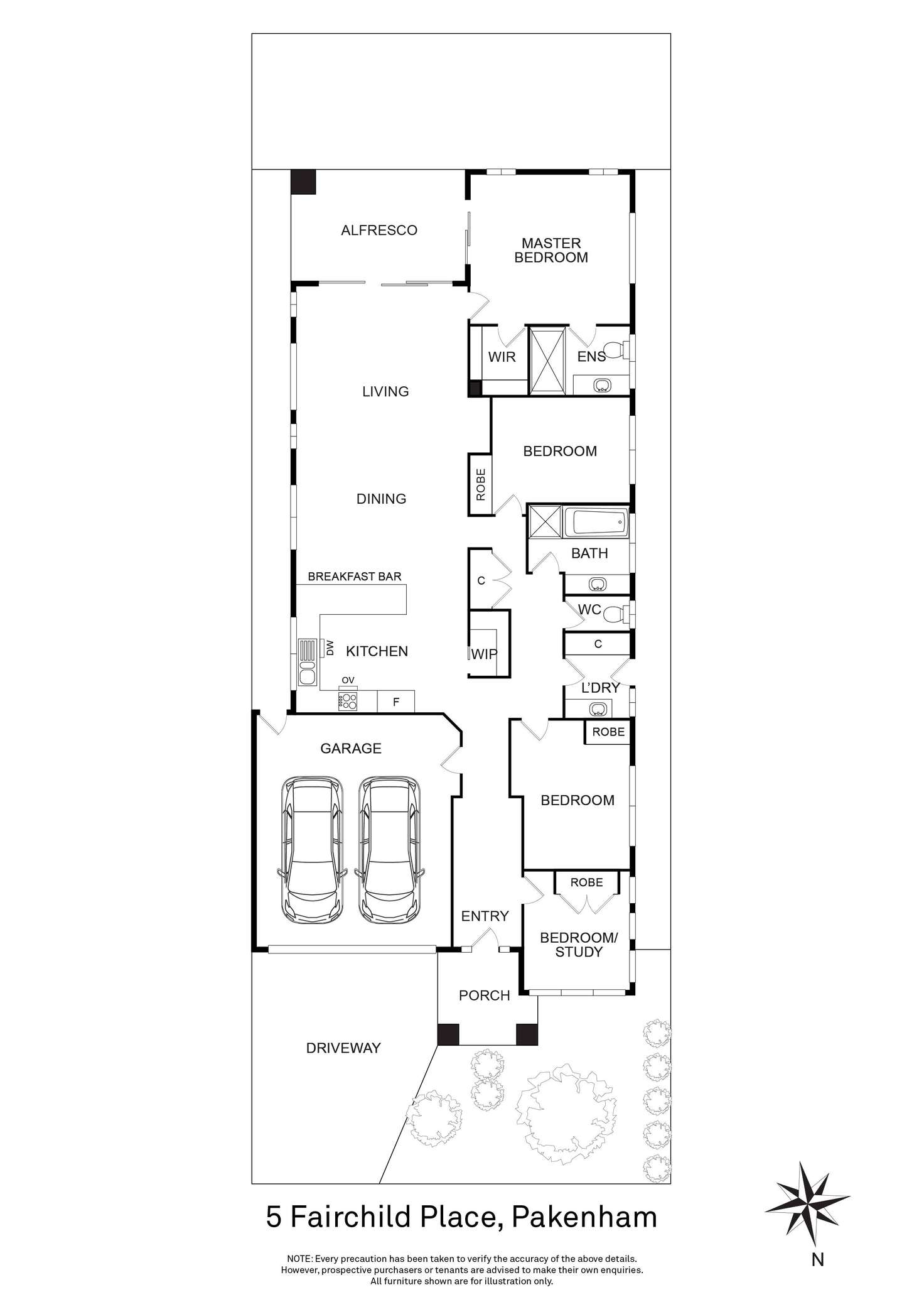Floorplan of Homely house listing, 5 Fairchild Place, Pakenham VIC 3810