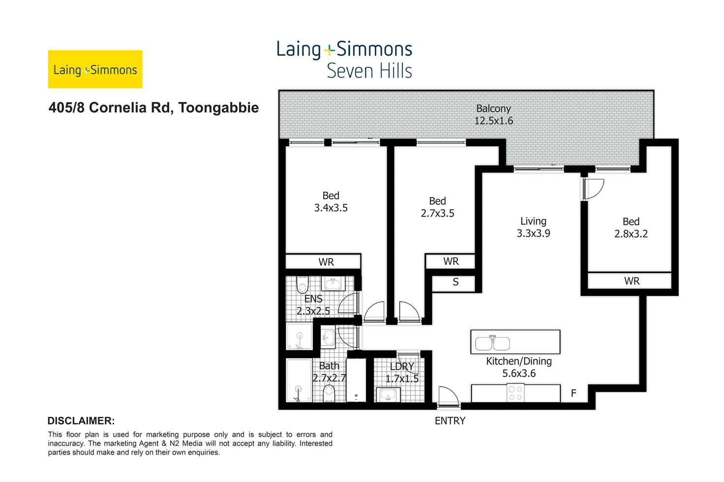 Floorplan of Homely apartment listing, 405/8 Cornelia Road, Toongabbie NSW 2146