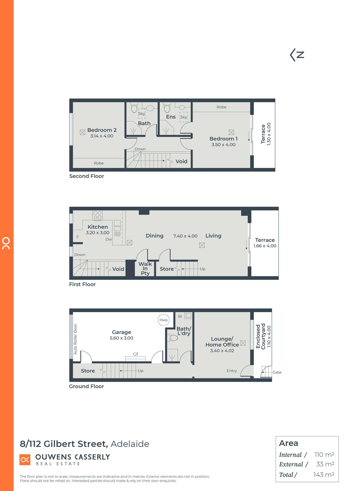 Floorplan of Homely townhouse listing, 8/112 Gilbert Street, Adelaide SA 5000