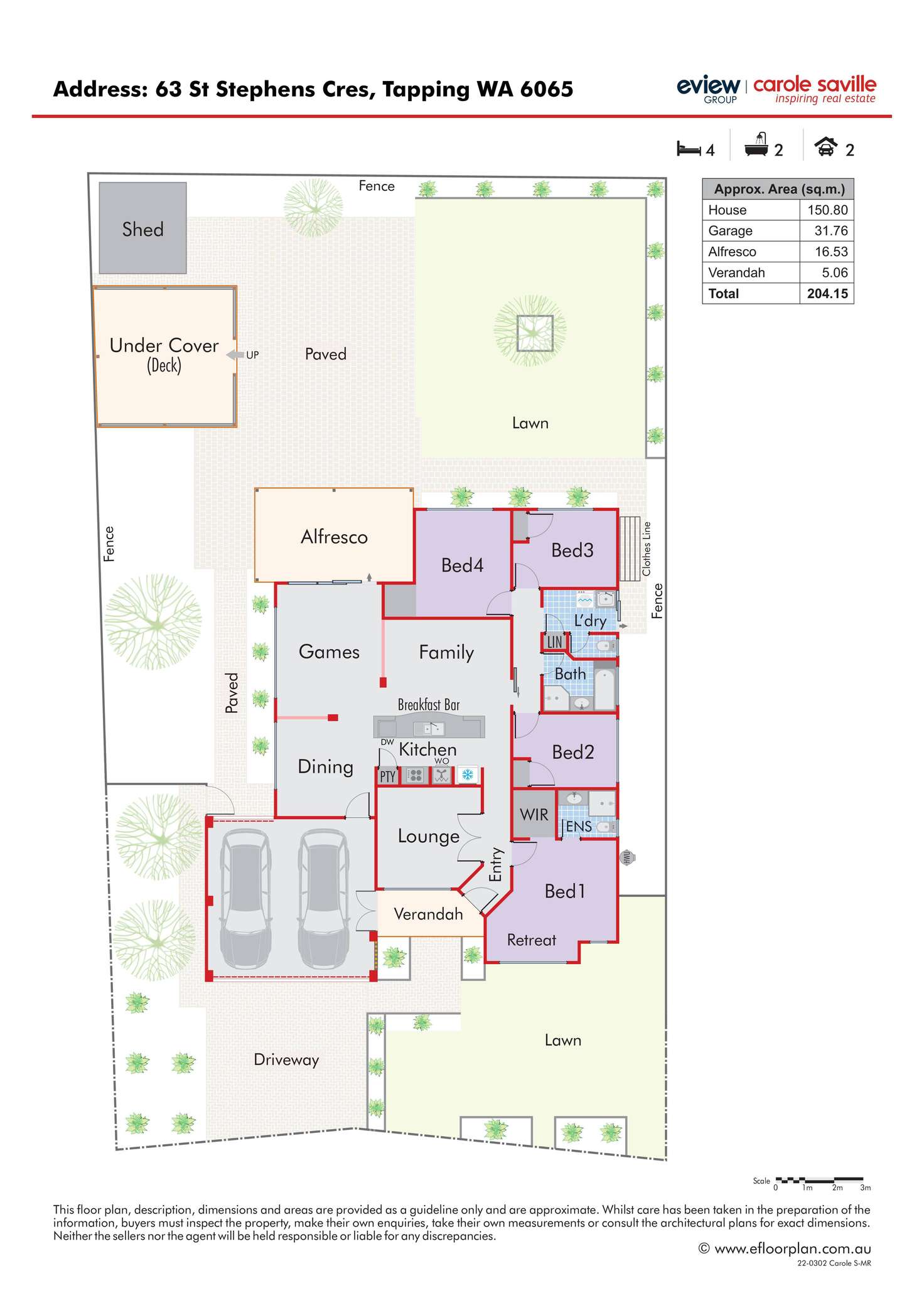 Floorplan of Homely house listing, 63 St Stephens Crescent, Tapping WA 6065