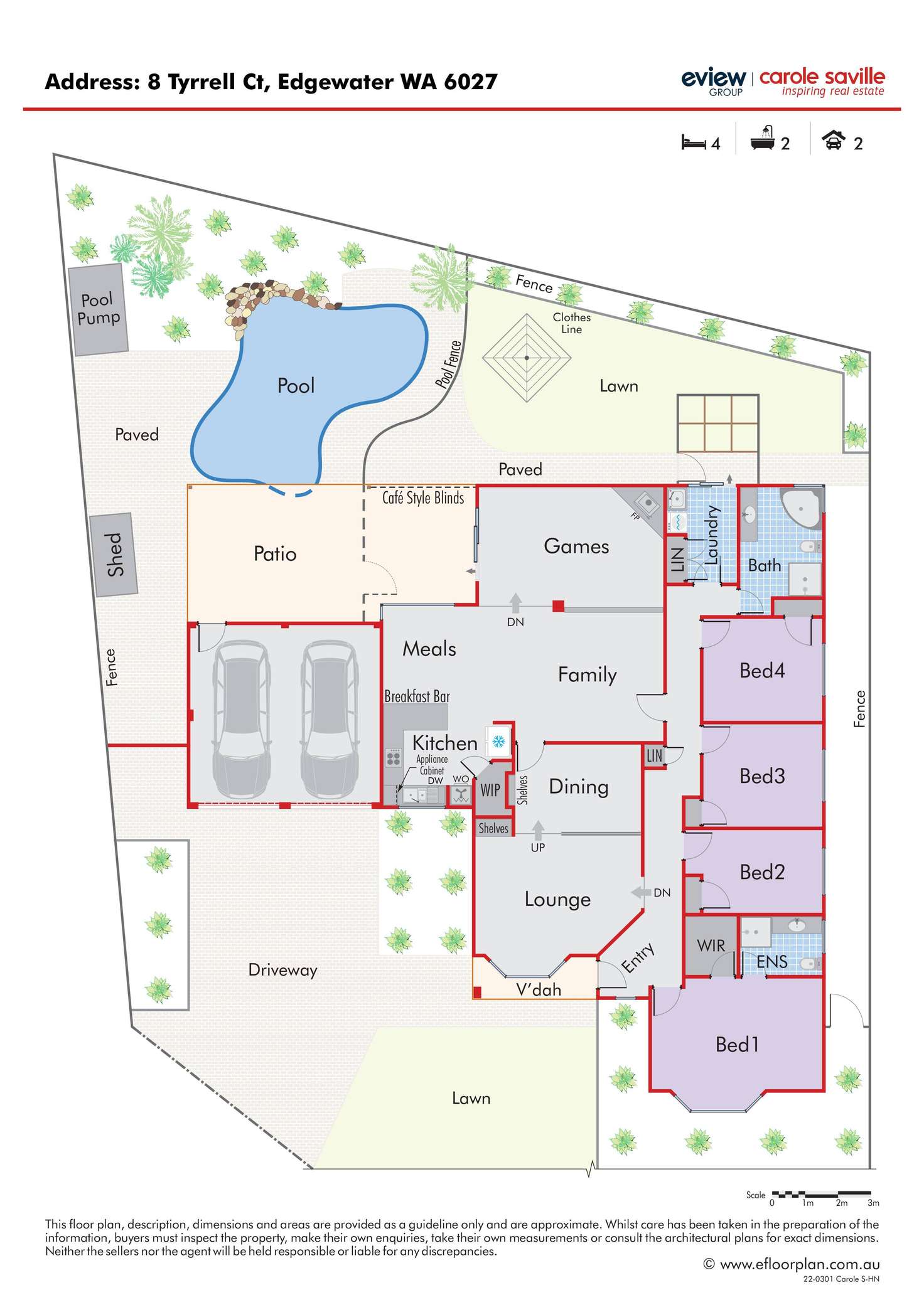 Floorplan of Homely house listing, 8 Tyrrell Court, Edgewater WA 6027
