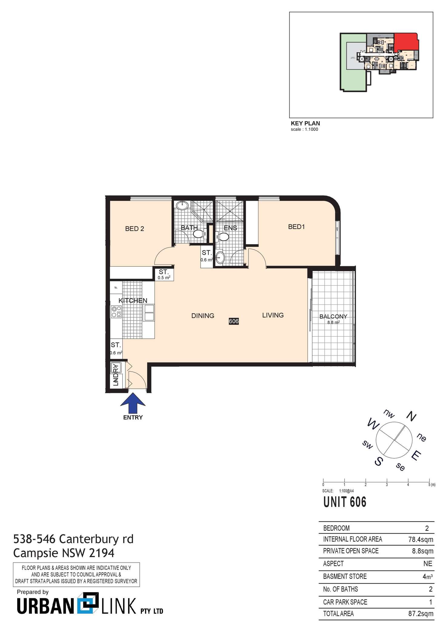 Floorplan of Homely apartment listing, 606/538-546 Canterbury Road, Campsie NSW 2194