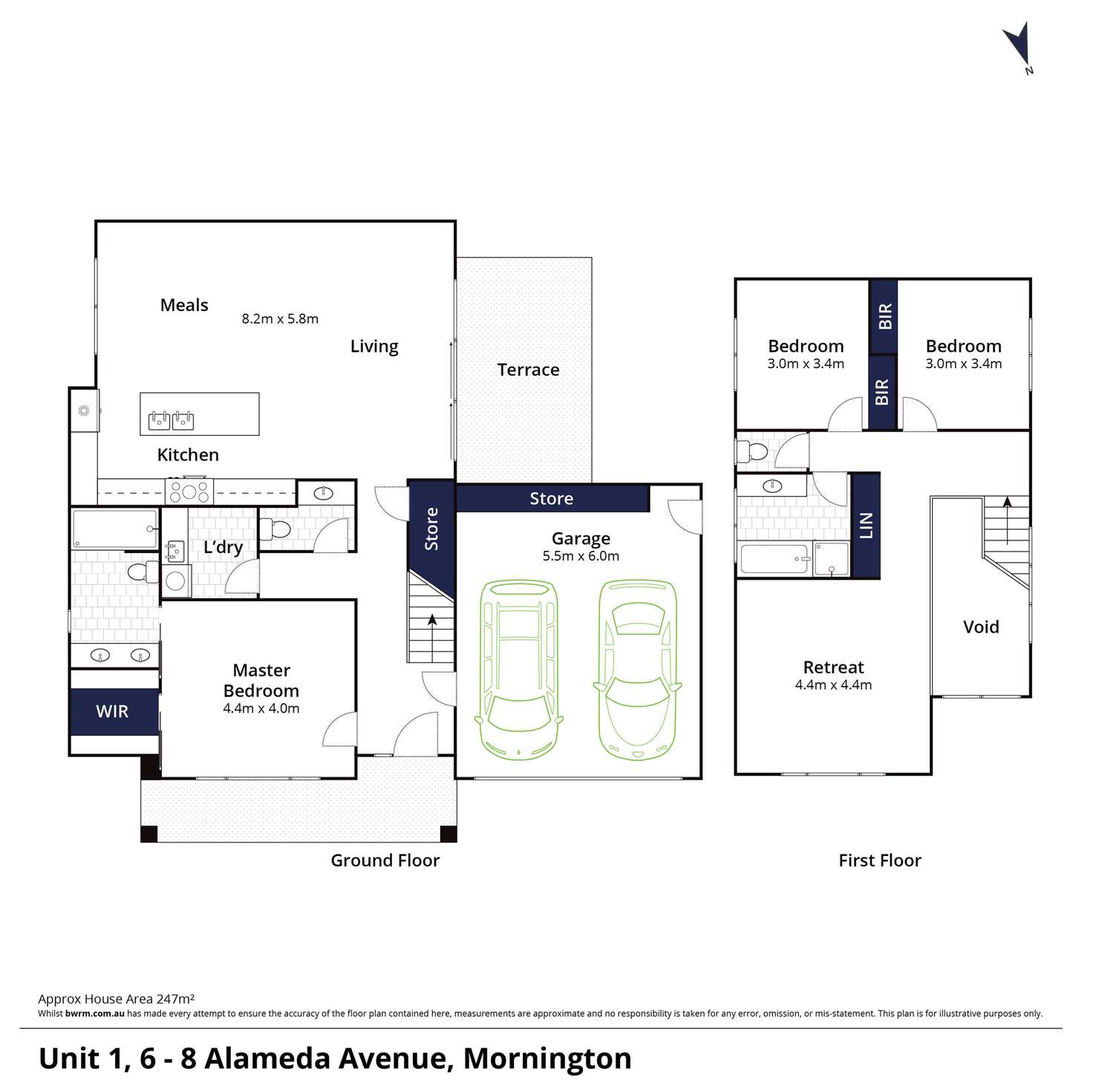 Floorplan of Homely townhouse listing, 1/6-8 Alameda Avenue, Mornington VIC 3931