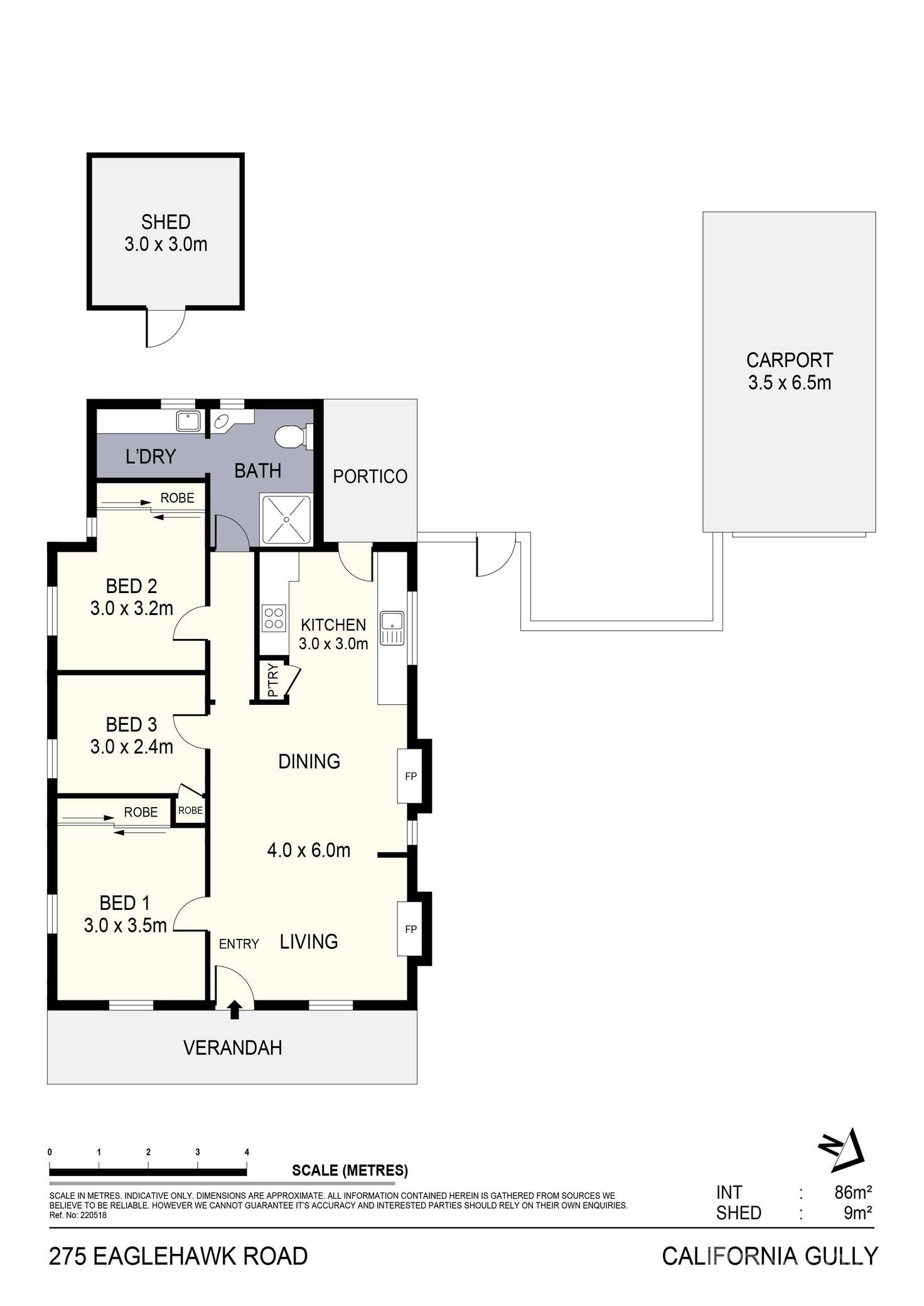 Floorplan of Homely house listing, 275 Eaglehawk Road, California Gully VIC 3556