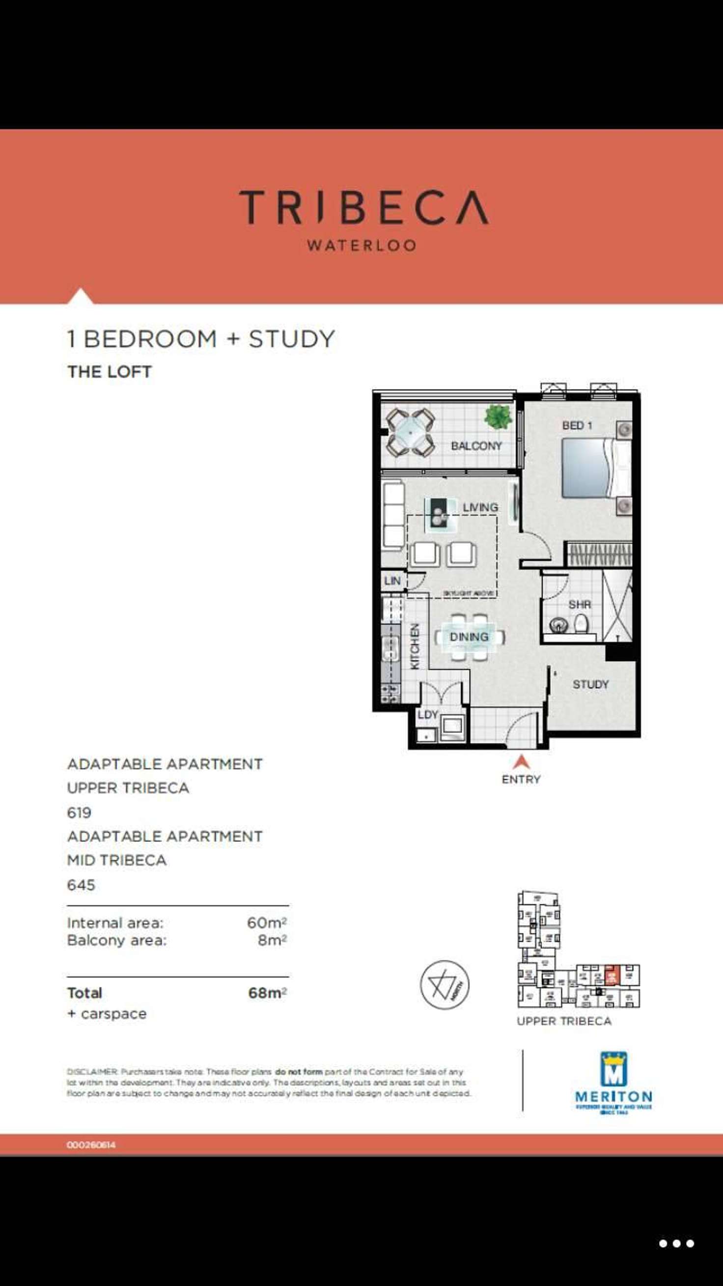 Floorplan of Homely apartment listing, 645/351 George Street, Waterloo NSW 2017