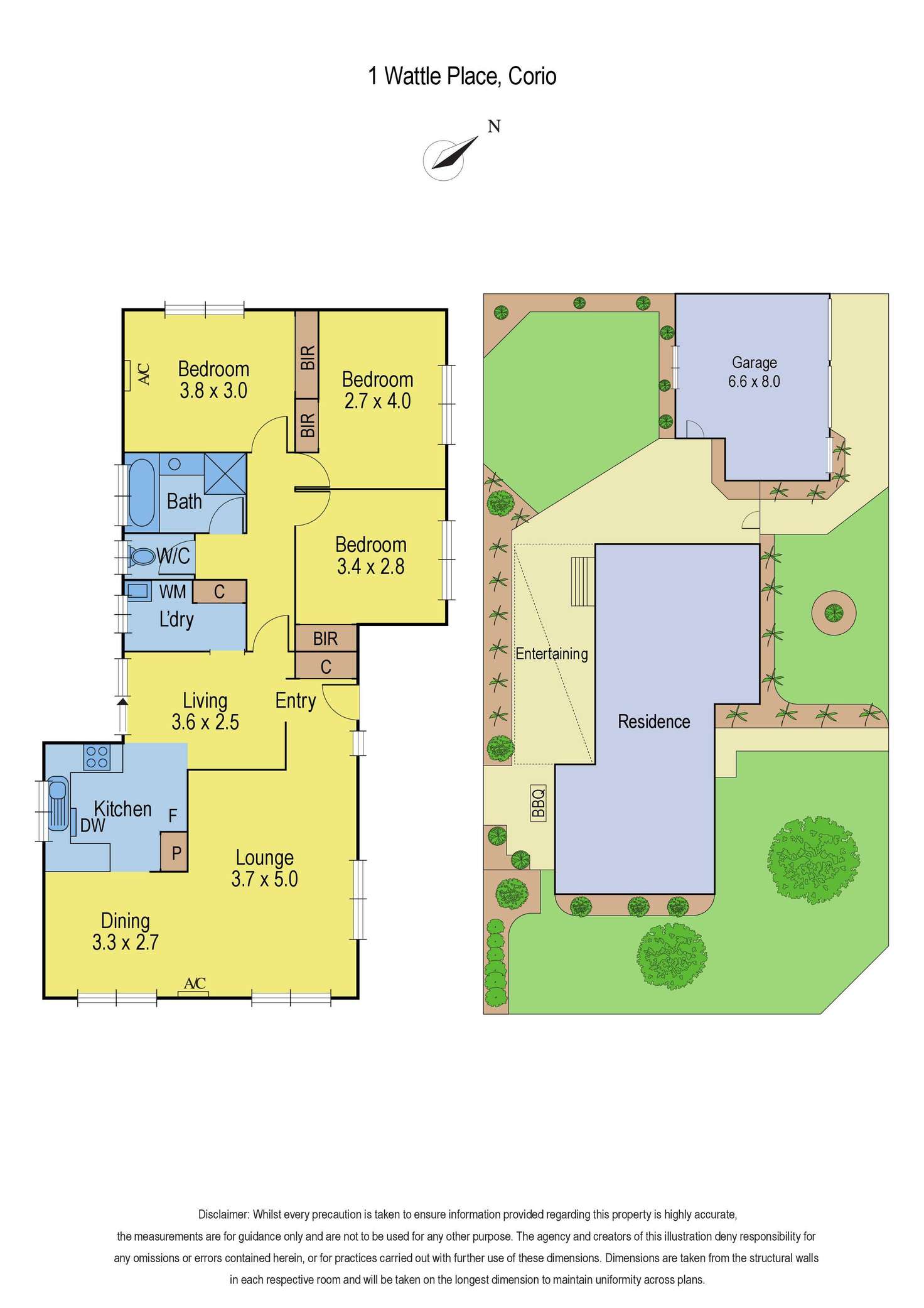 Floorplan of Homely house listing, 1 Wattle Place, Corio VIC 3214