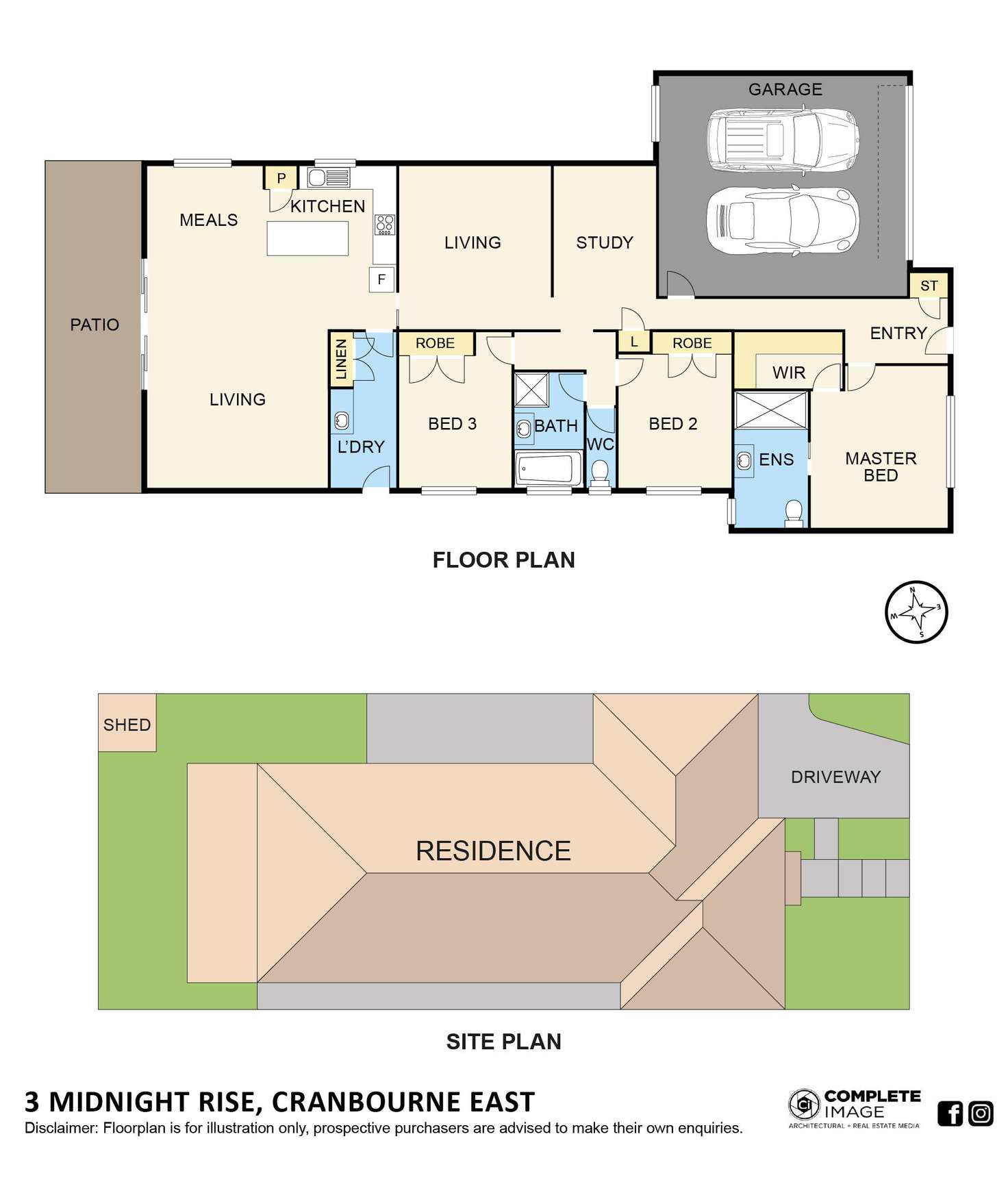 Floorplan of Homely house listing, 3 Midnight Rise, Cranbourne East VIC 3977