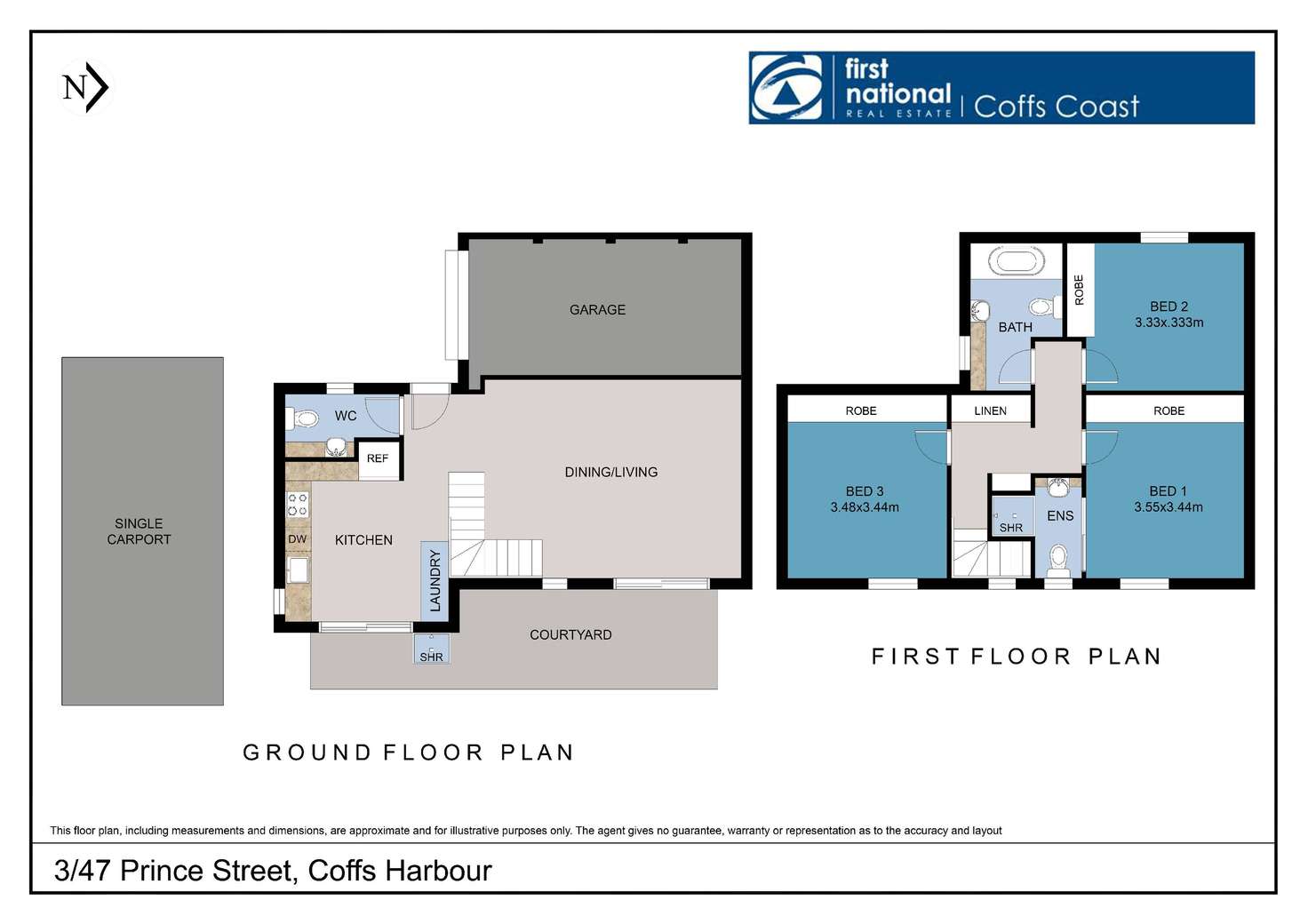 Floorplan of Homely townhouse listing, 3/47 Prince Street, Coffs Harbour NSW 2450