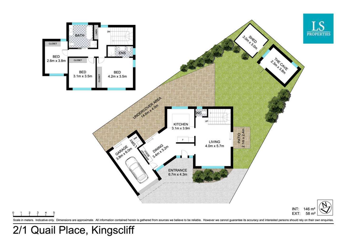Floorplan of Homely semiDetached listing, 2/1 Quail Place, Kingscliff NSW 2487