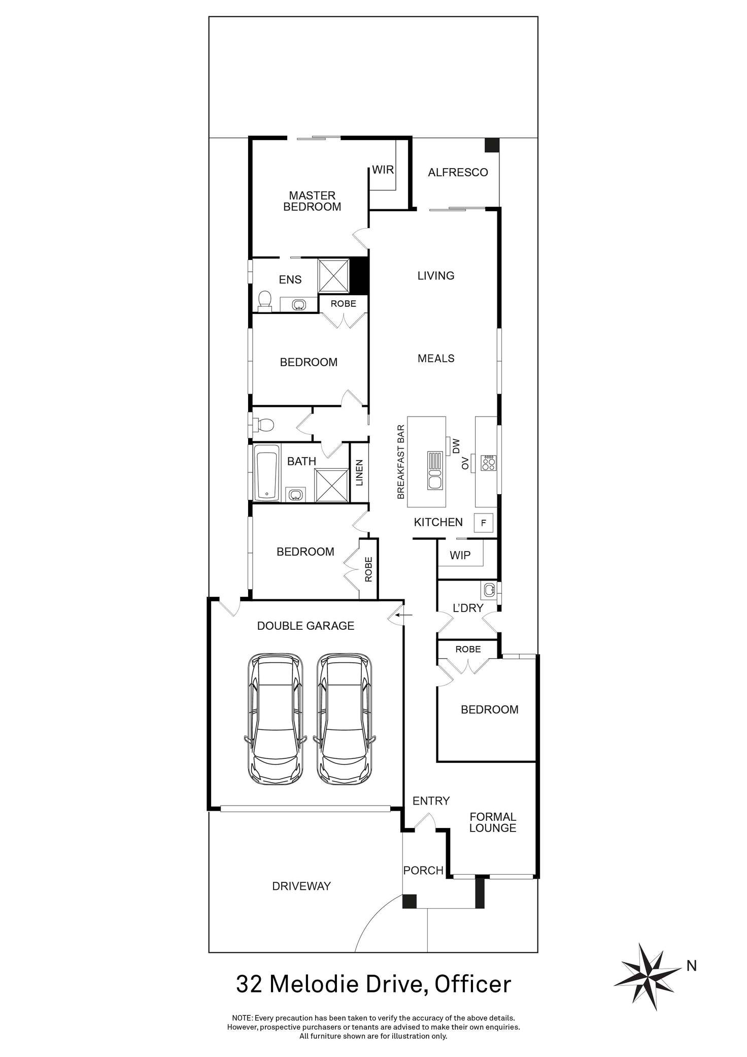 Floorplan of Homely house listing, 32 Melodie Drive, Officer VIC 3809
