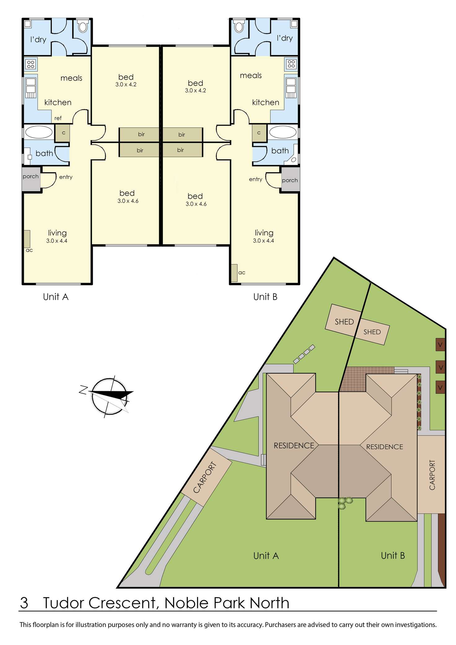 Floorplan of Homely unit listing, 3B Tudor Crescent, Noble Park North VIC 3174