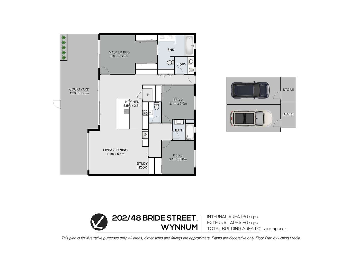 Floorplan of Homely unit listing, 202/66 Bay Terrace, Wynnum QLD 4178