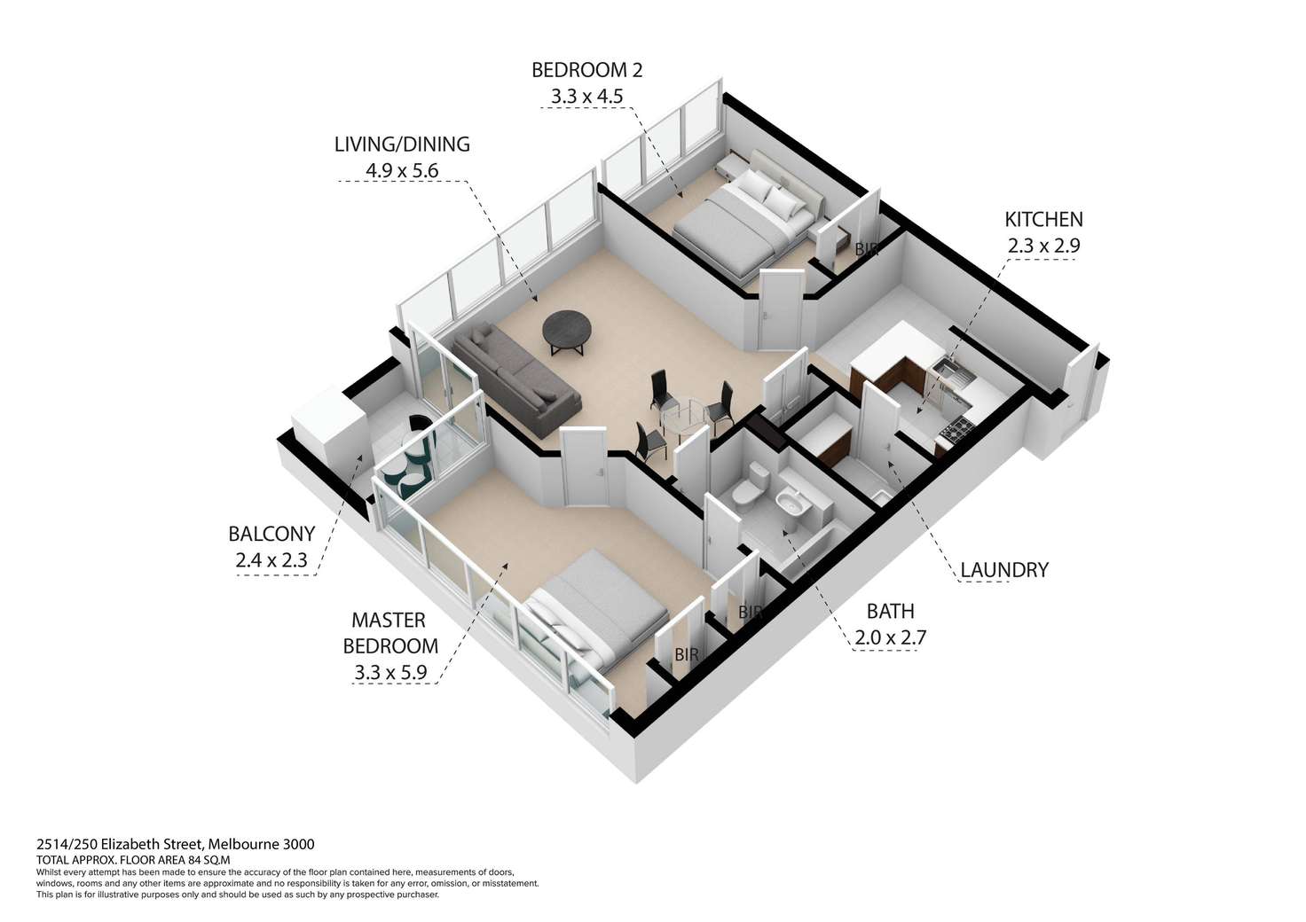 Floorplan of Homely apartment listing, 2514/250E Elizabeth Street, Melbourne VIC 3000