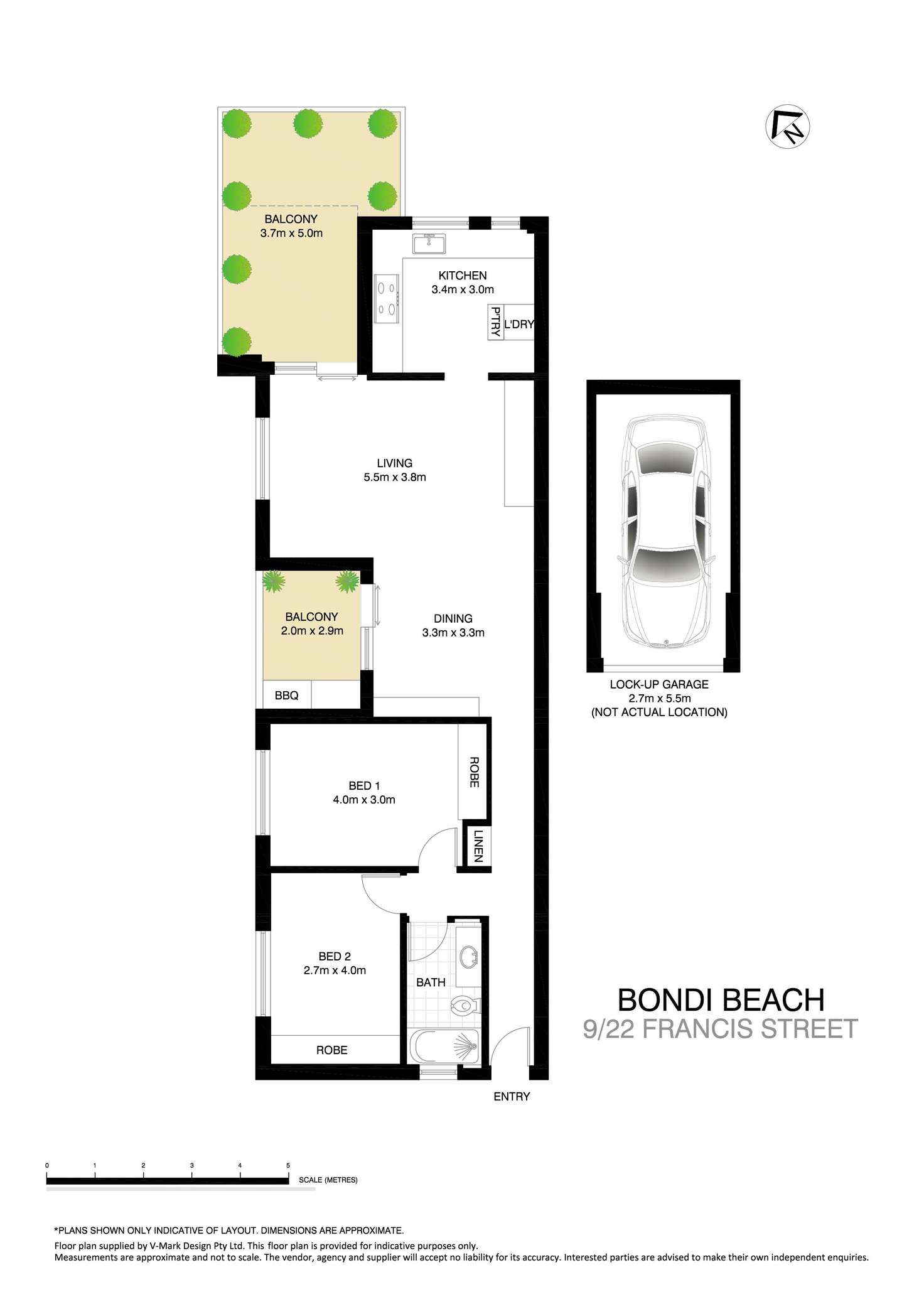 Floorplan of Homely apartment listing, 9/22-24 Francis Street, Bondi Beach NSW 2026