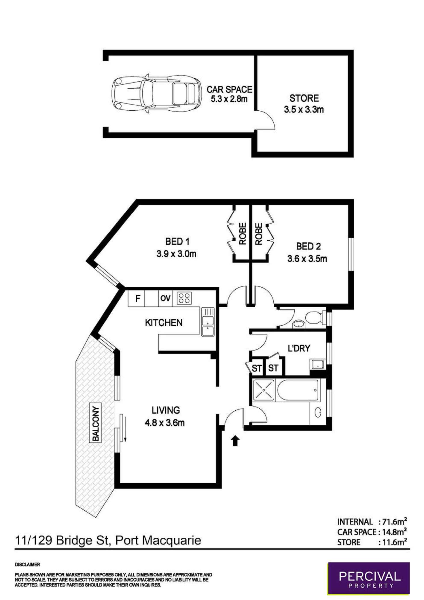 Floorplan of Homely unit listing, 11/129 Bridge Street, Port Macquarie NSW 2444