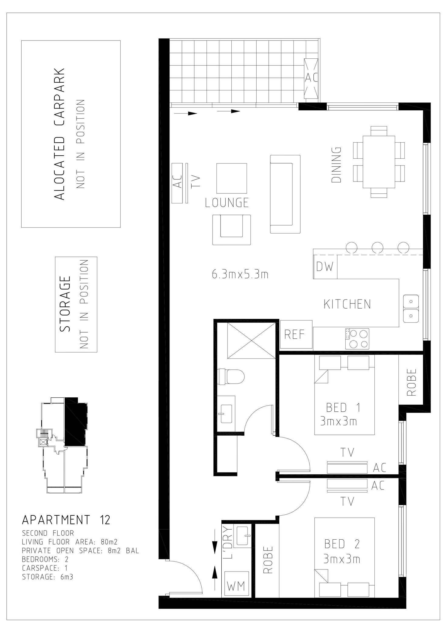 Floorplan of Homely apartment listing, 12/3 Wimport Street, Heidelberg VIC 3084