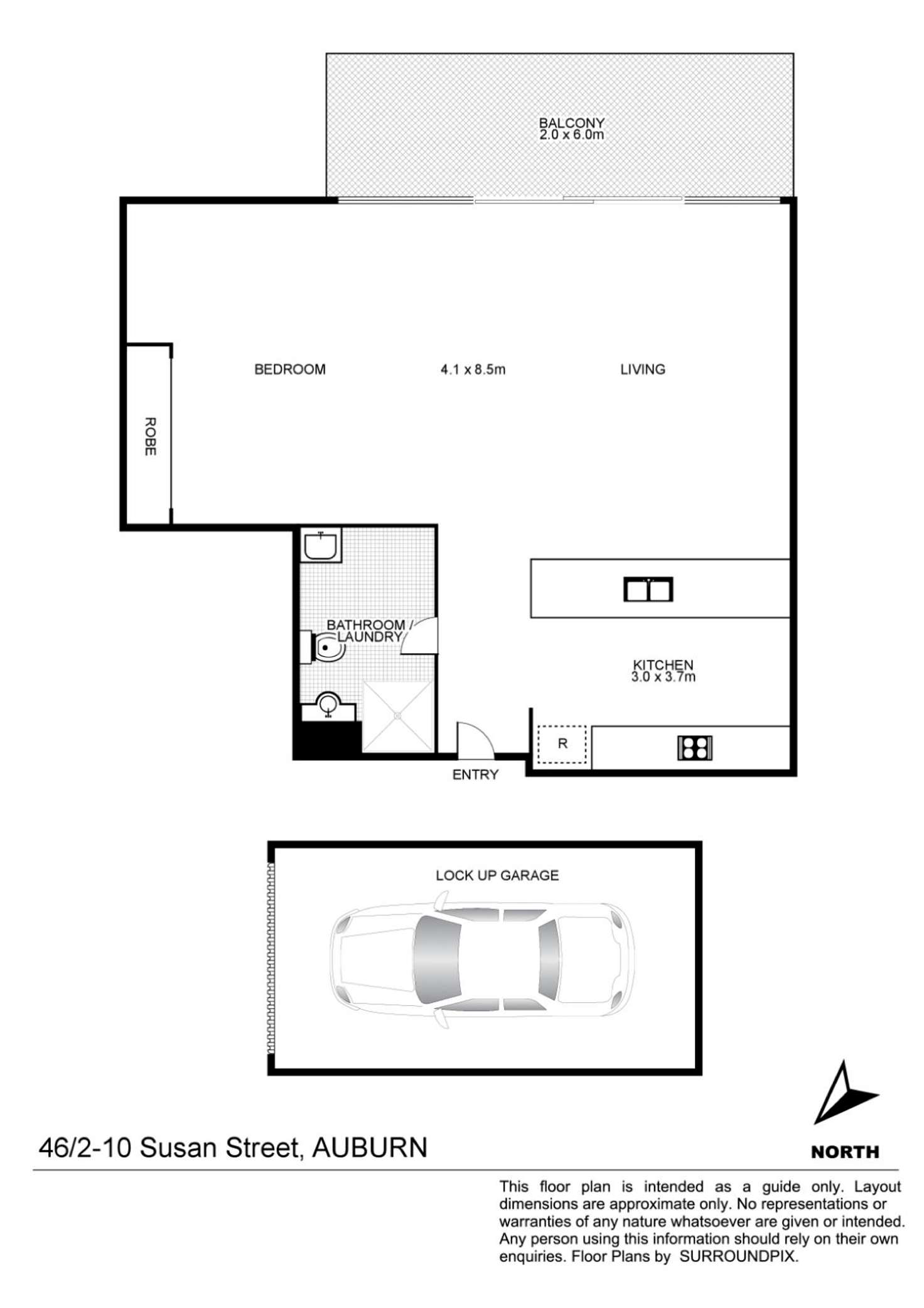 Floorplan of Homely unit listing, 46/2-10 Susan Street, Auburn NSW 2144
