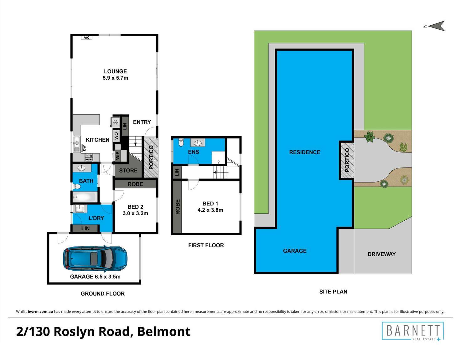 Floorplan of Homely townhouse listing, 2/130 Roslyn Road, Belmont VIC 3216